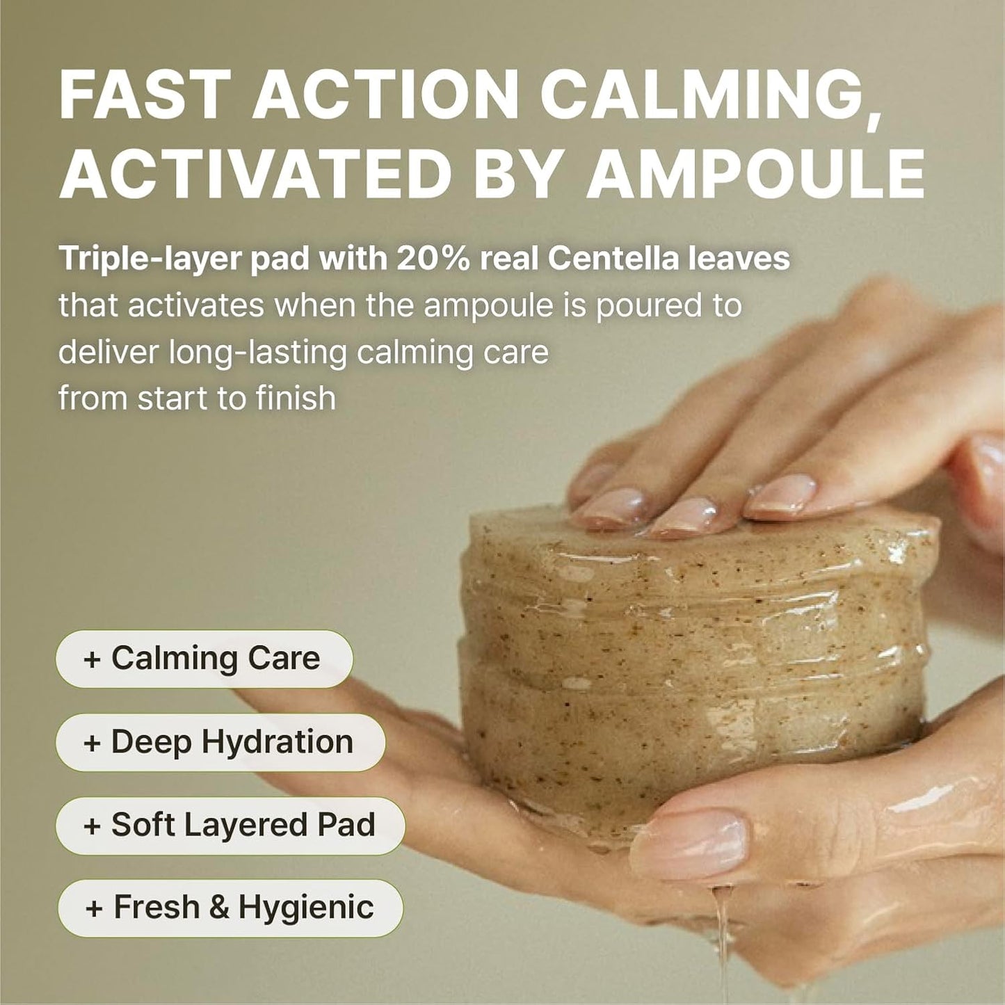 Centella Ampoule Toner Pads - Quick Calming & Hydrating | 60 Soothing Pads for Sensitive Skin