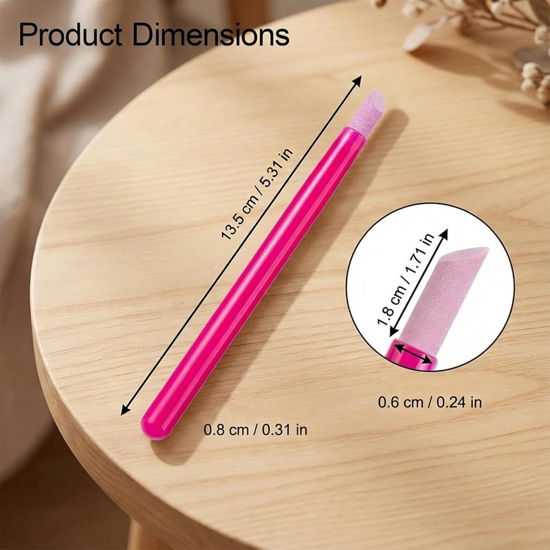 Pumice Stone Cuticle Remover - Multifunction Nail File & Pusher | Pink 5-Pack for DIY Nail Care