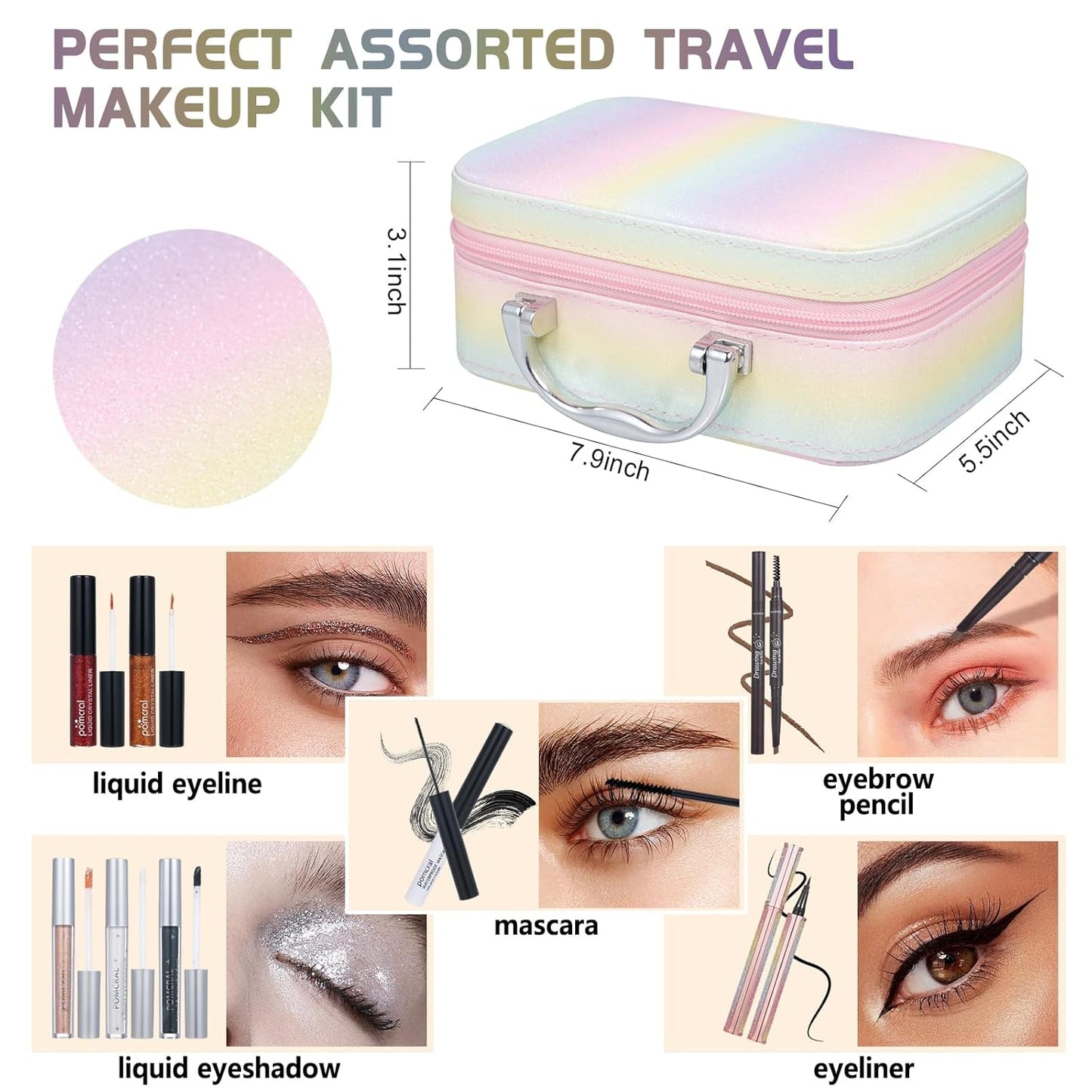 Makeup Kit for Teens & Beginners - All-in-One Eyeshadow, Lip Gloss, Brushes & More | Perfect for Women & Girls