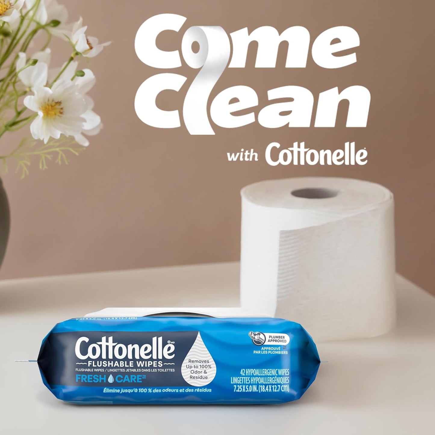 Cottonelle Ultra Clean Toilet Paper - Active Cleaning Ripples Texture, 24 Mega Rolls | Strong Bath Tissue