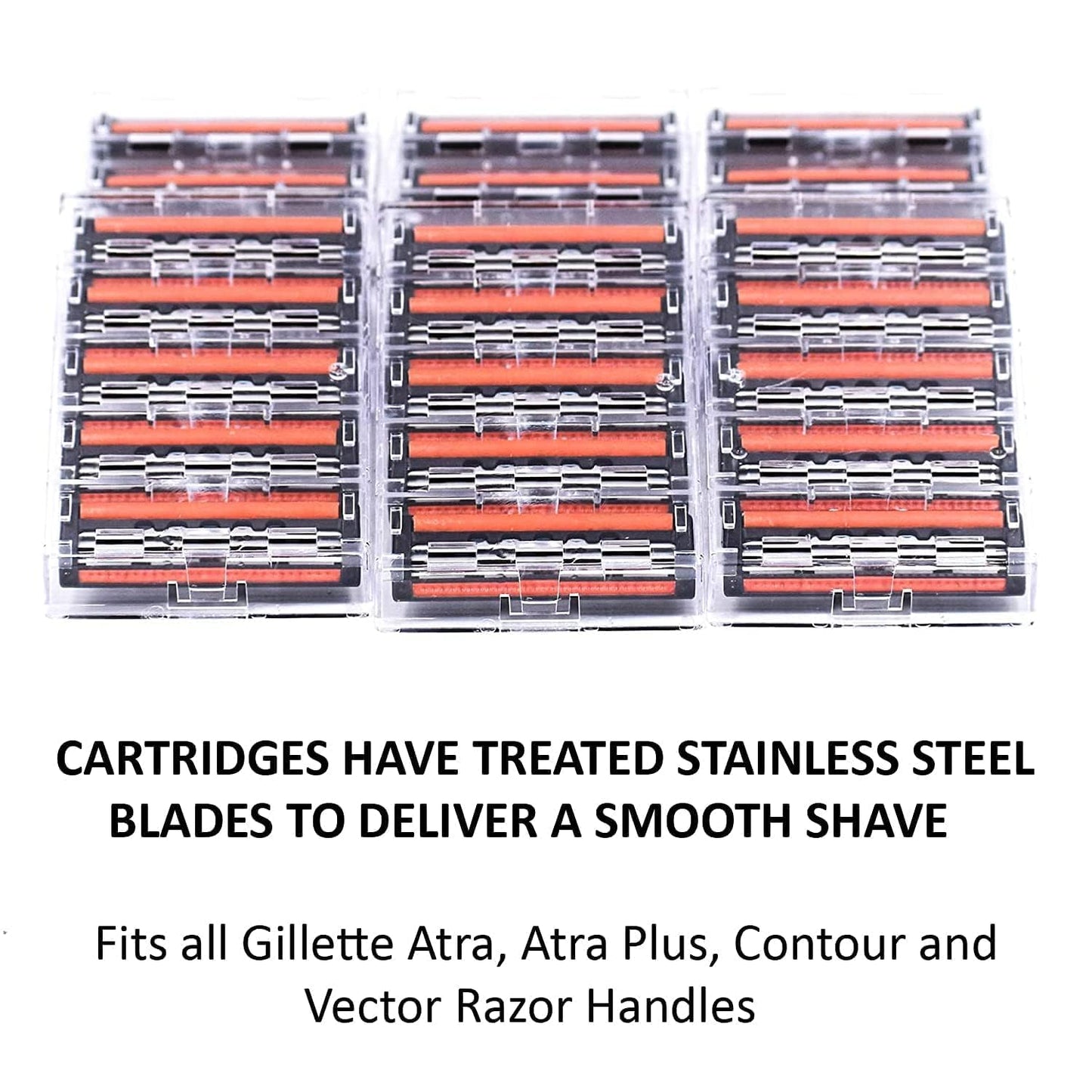 Taconic Shave Triple Blade Razor Cartridges - Aloe Lubricating Strip for Gillette Atra, Atra Plus, Vector & Contour