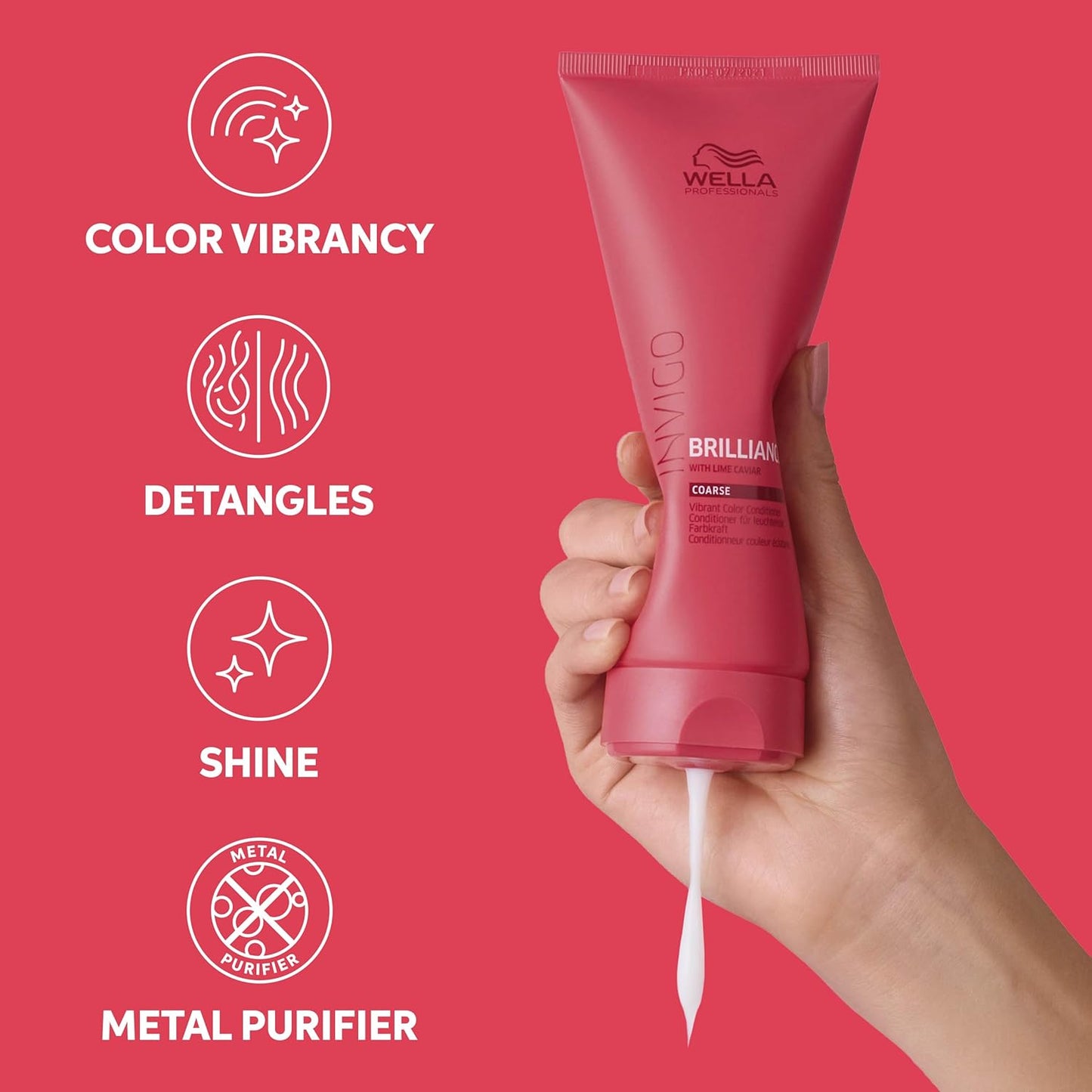 Wella Professionals Invigo Brilliance Conditioner - Intense Color Protection for Coarse Hair | Salon Formula, Shine Care