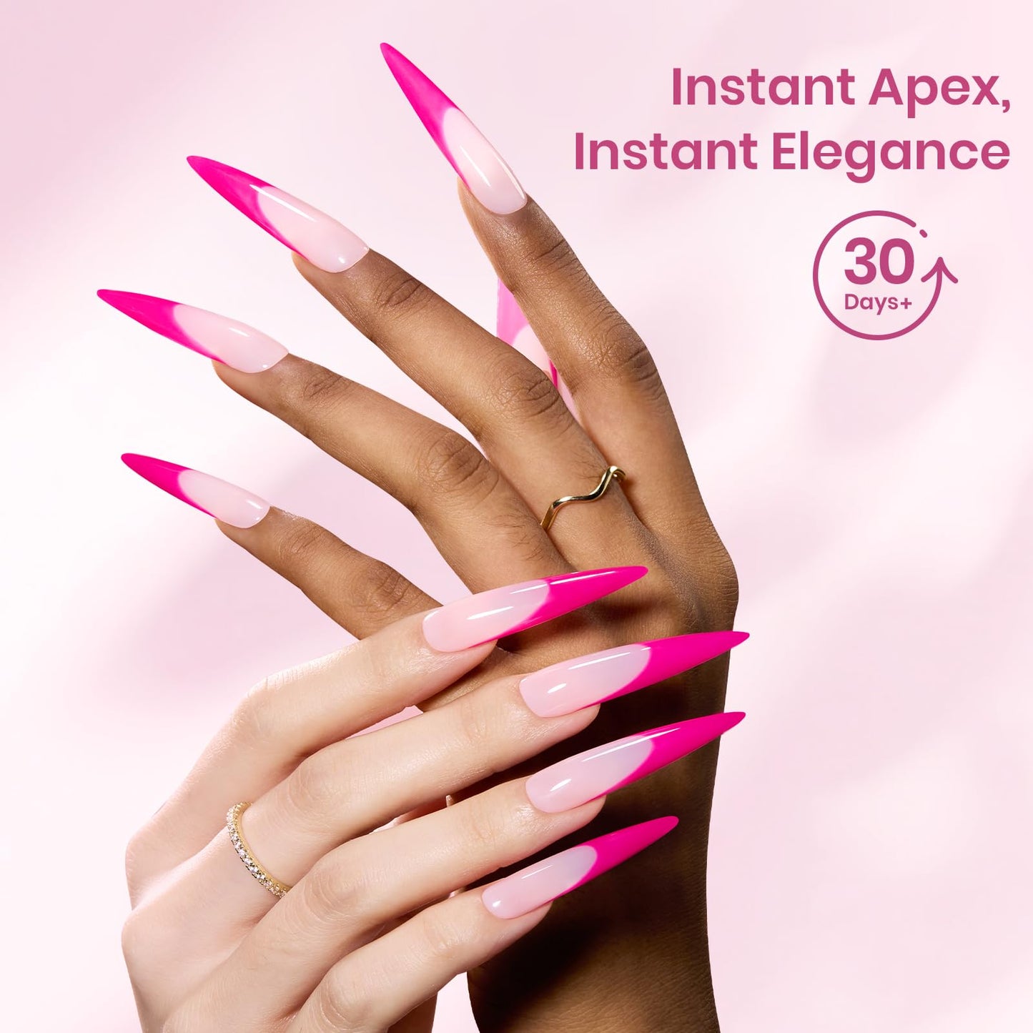 Beetles Tipex Instant Apex Nail Tips, XXL Stiletto, No Builder Gel Needed, 160pcs 16 Sizes 00-14 for DIY Salon-look Extensions