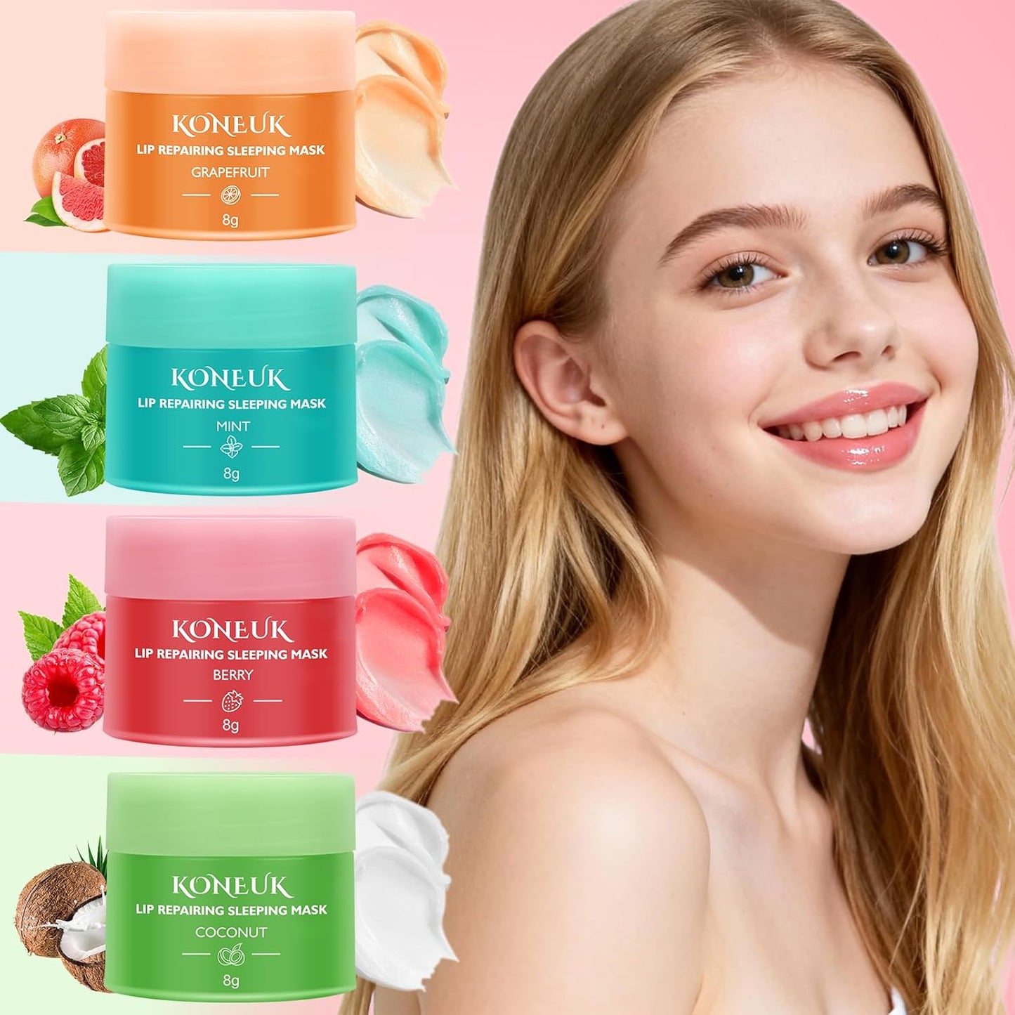 Lip Sleeping Mask Set - 24 Pack Hydrating Overnight Masks with Vitamin C & Coconut Oil | Perfect for Mother's Day Gifts & Spa Parties