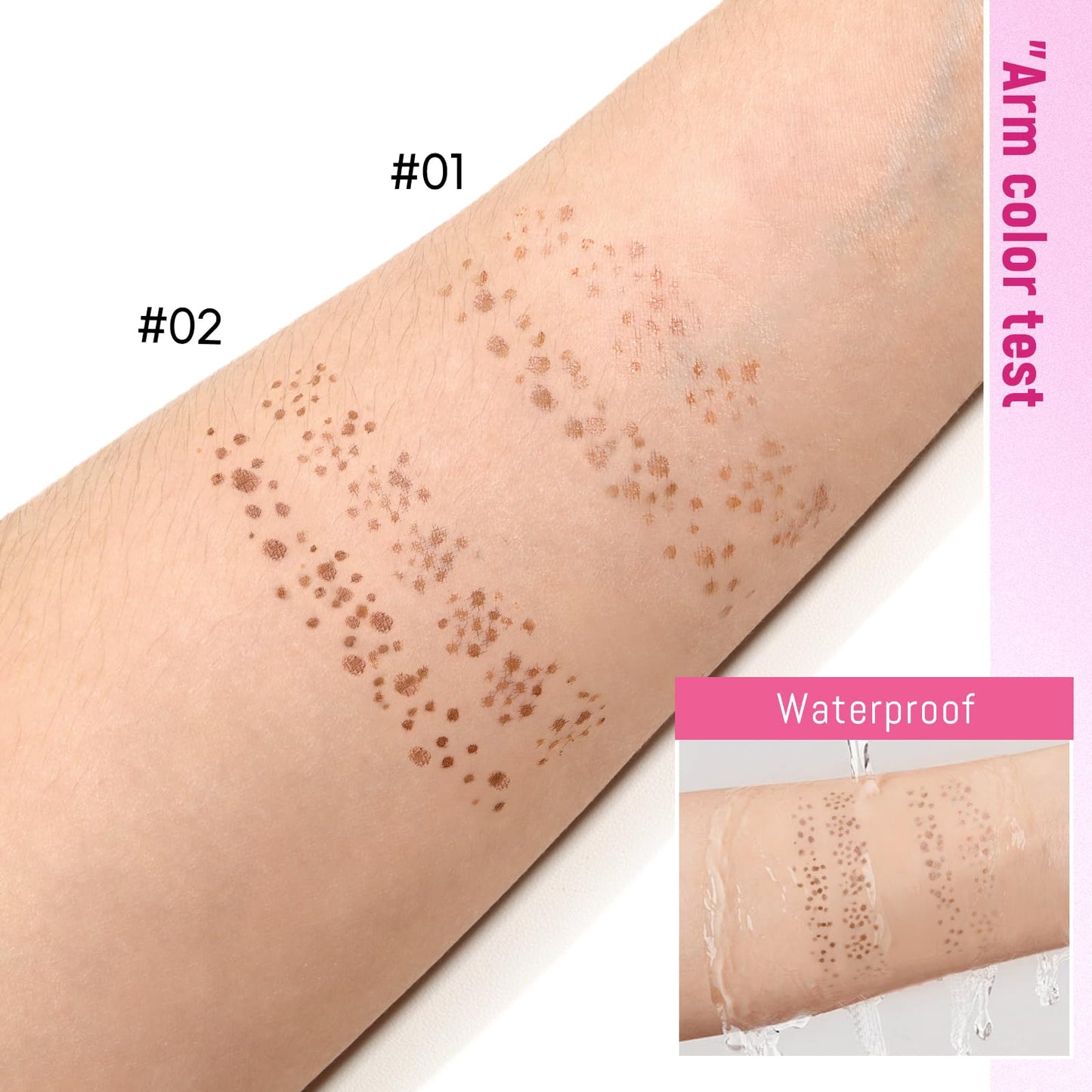 HOSAILY 2 in 1 Freckle Stamp Pen Waterproof for Natural Lifelike Faux Freckle Stamp Long Lasting Quick Dry Magic Fake Freckles Stain Marker Pen for Sunkissed Makeup 01 Beige Brown