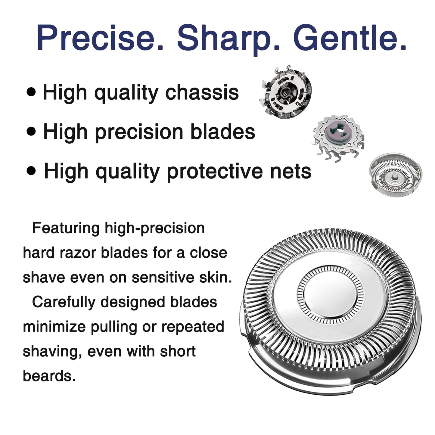 SH71/70 Replacement Head Shaver Compatible with Phillips Norelco Series 7000 and angular-shaped 5000 (S5xxx), SH71/70 Blades for Philips 7000 Replacement Heads for 7500 7530 S7370 S7371, 6-Pack