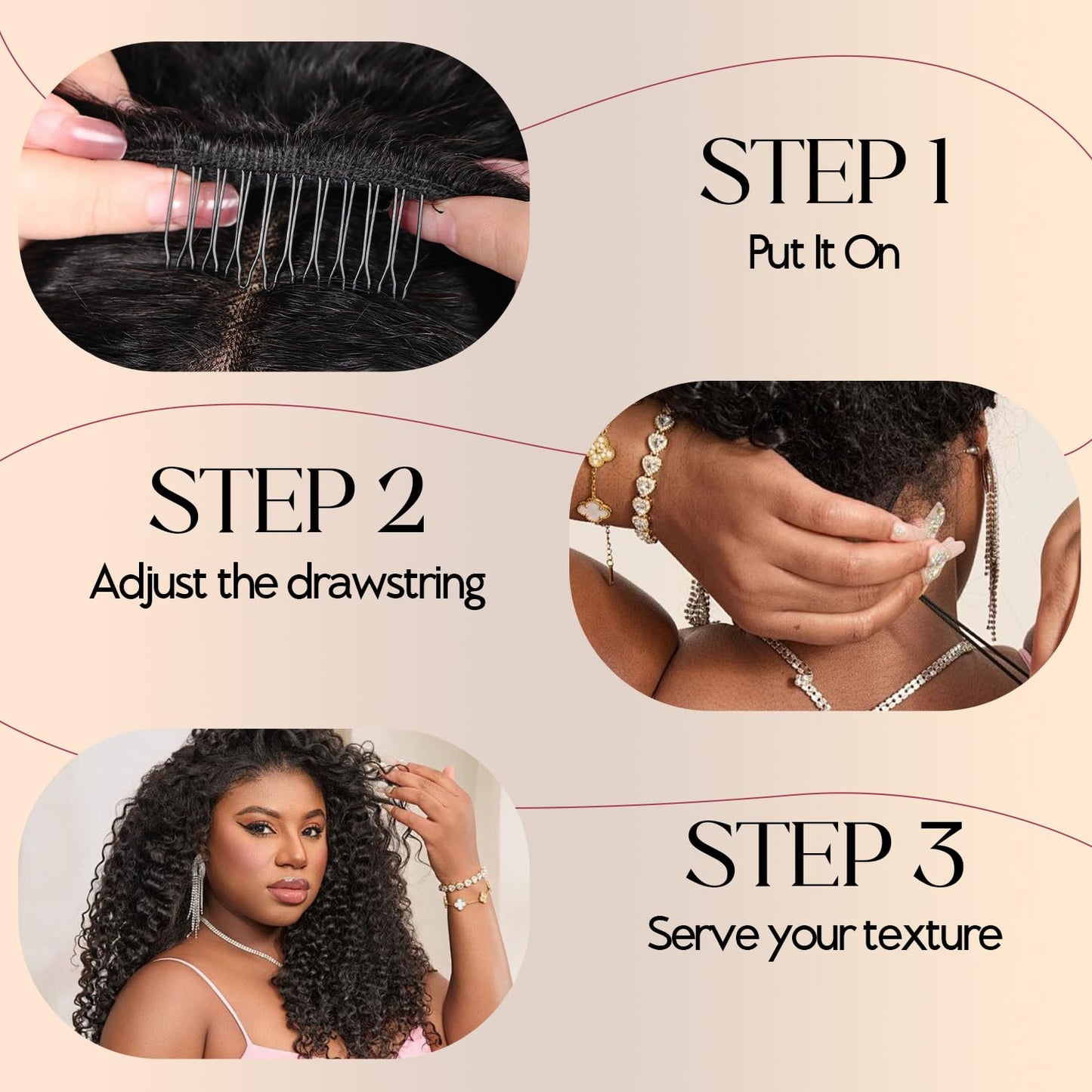 Burmese Curly Half Wig - 250% Density 100% Human Hair | Glueless 16 Inch for Black Women