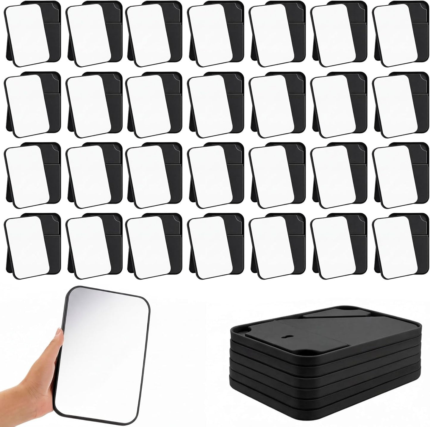 Cinnvoice 24 Pack Desktop Makeup Mirrors - 90° Adjustable Folding Vanity Mirrors | Portable for Travel & Spa (8")