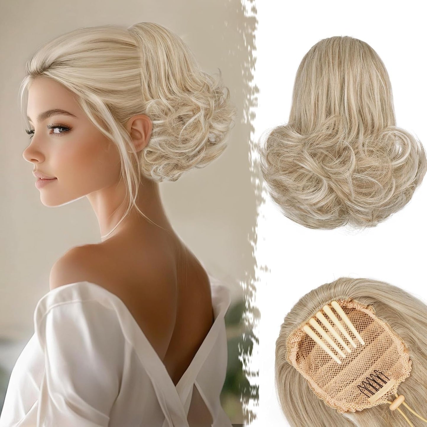 Dark Brown Ponytail Extension - 10 Inch Wavy Drawstring Hairpiece for Women | Synthetic Clip-In Ponytail