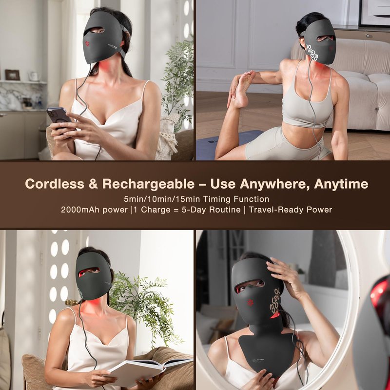 JOVS LED Light Therapy Face Mask, Wireless Red Light Therapy Mask for Face, Portable Skin Care Beauty Device Intelligent Beauty Solution at Home Use, 4 Modes for Visible Results