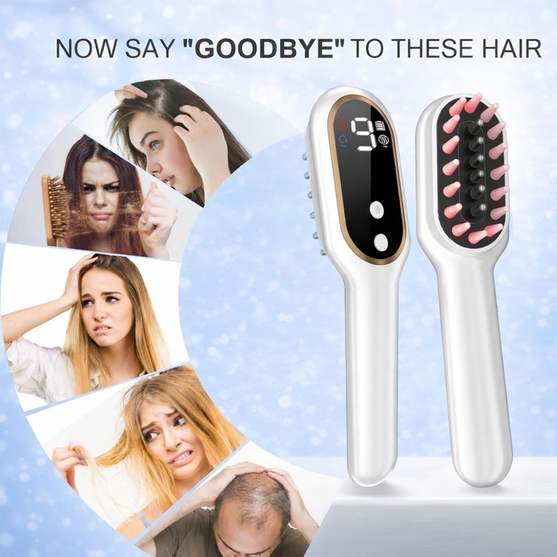 Obiredk ㅤLaser Hair Growth Comb for Men & Women, FDA Cleared 650nm LLLT Red Light Therapy for Hair Regrowth, Targeted Treatment for Receding Hairline & Thinning Crown, Portable Rechargeable - White