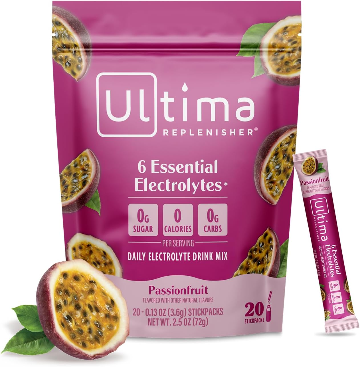 Ultima Replenisher Electrolyte Powder | Zero Sugar Hydration Packets with 6 Electrolytes – Original Variety Pack, 20 Stickpacks