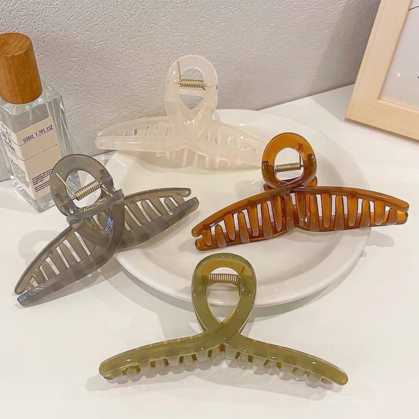 Big Hair Claw Clips - 5.1-Inch Jelly Clips for Long, Thick Hair | Set of 4