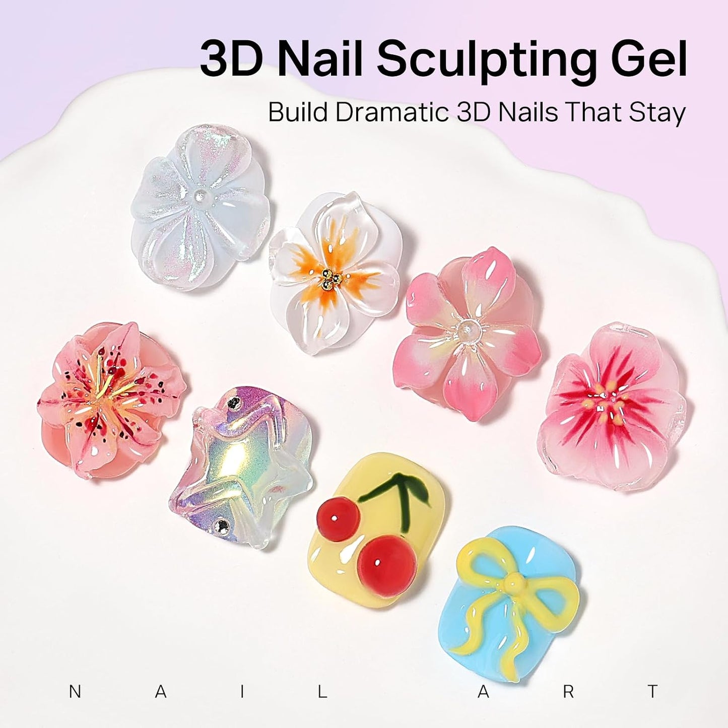 MIZHSE 3D Gel Nail Art - Clear Sculpting Gel for UV/LED Nails | Non-Sticky Molding Gel, 30g