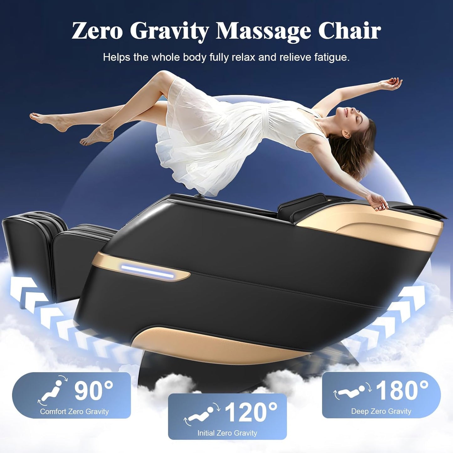 YONISEE 4D Massage Chair - Full Body Shiatsu Recliner with AI Control & Heating | Zero Gravity, Bluetooth, LED Light