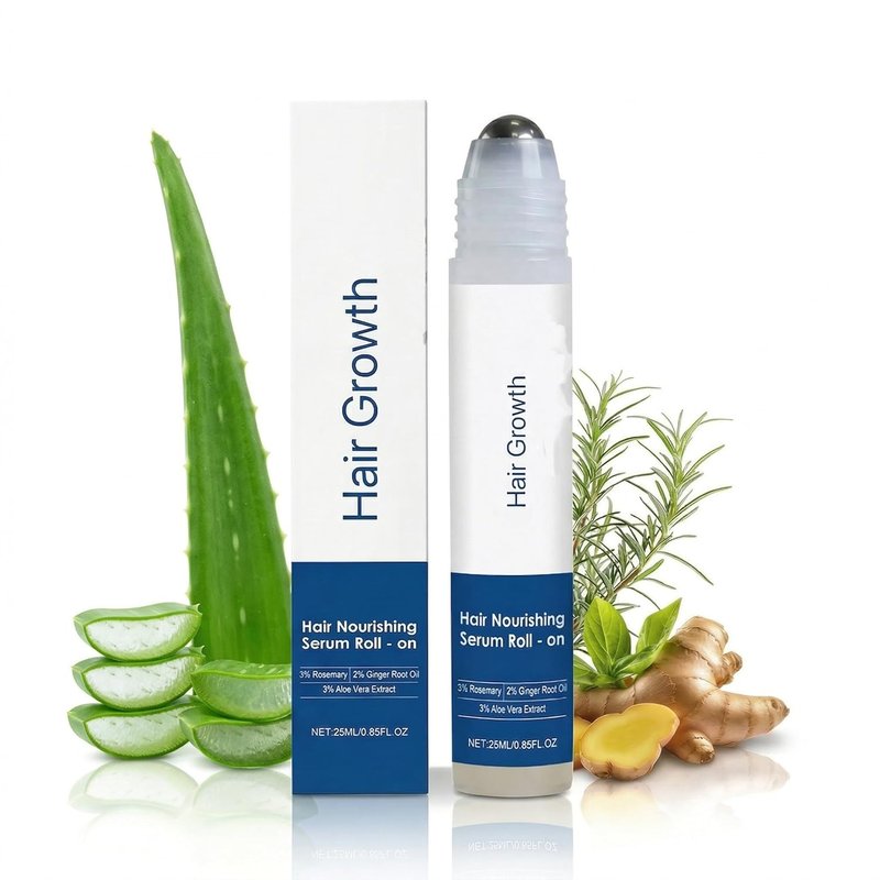 Rosemary Hair Growth Serum Roll-On | 3% Rosemary & Ginger Oil for Thicker, Fuller Hair - Hair Loss Treatment