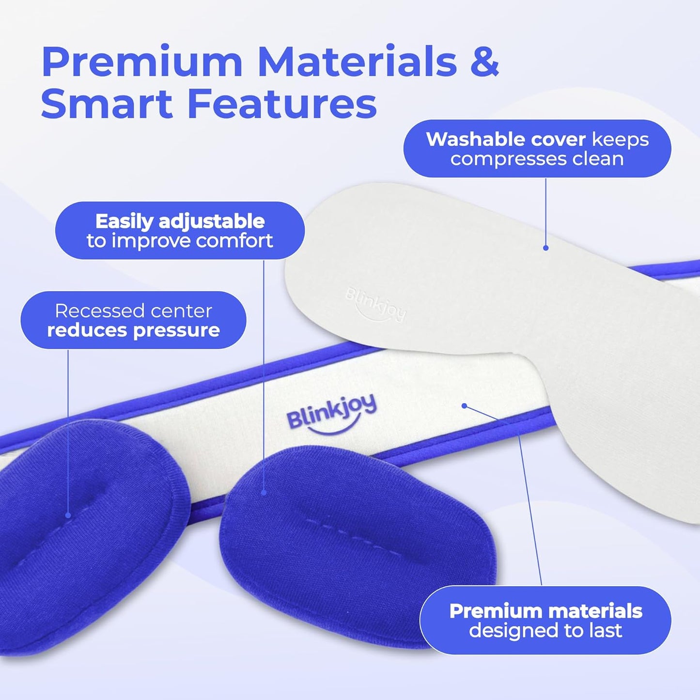 Moist Heated Eye Mask for Dry Eyes - Microwavable Warm Compress with Adjustable Strap | Reusable for Blepharitis & Stye Relief