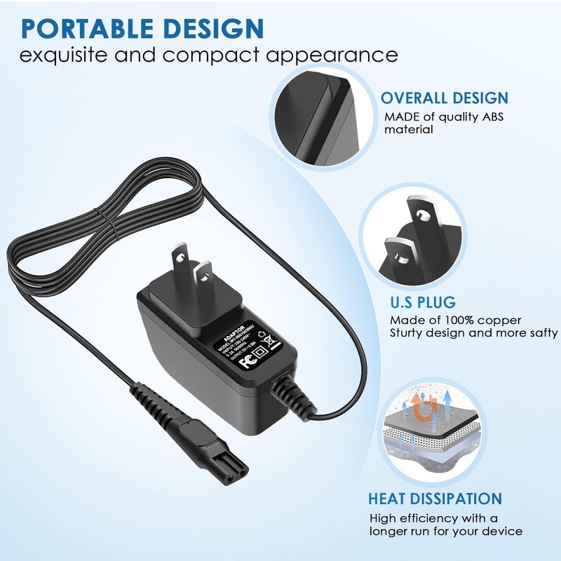 NFGEKT 15V Charger Cord Compatible with Norelco HQ8505 3000 5000 7000 9000 Series MG5750 MG7750 MG7790 Shaver