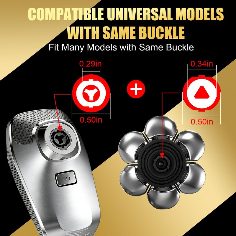 7 Blade Floating Replacement Shaving Head, Washable Shaver Blade Heads Compatible with Free*bird, Universal Replacement for Head Shaver, Wet & Dry for Rotary Shavers with 2 Cleaning Brushes (2 Pcs)