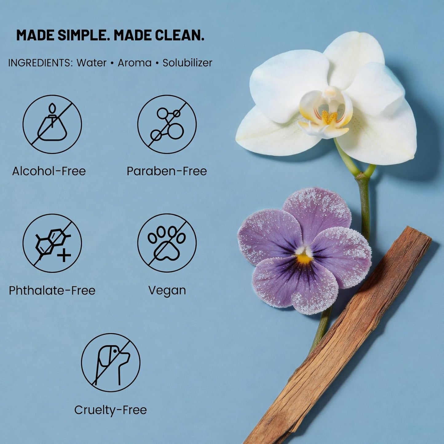 Vanilla Orchid Body & Hair Mist - Alcohol-Free Vegan Perfume Spray with Sugared Violet & Sandalwood | 3 oz