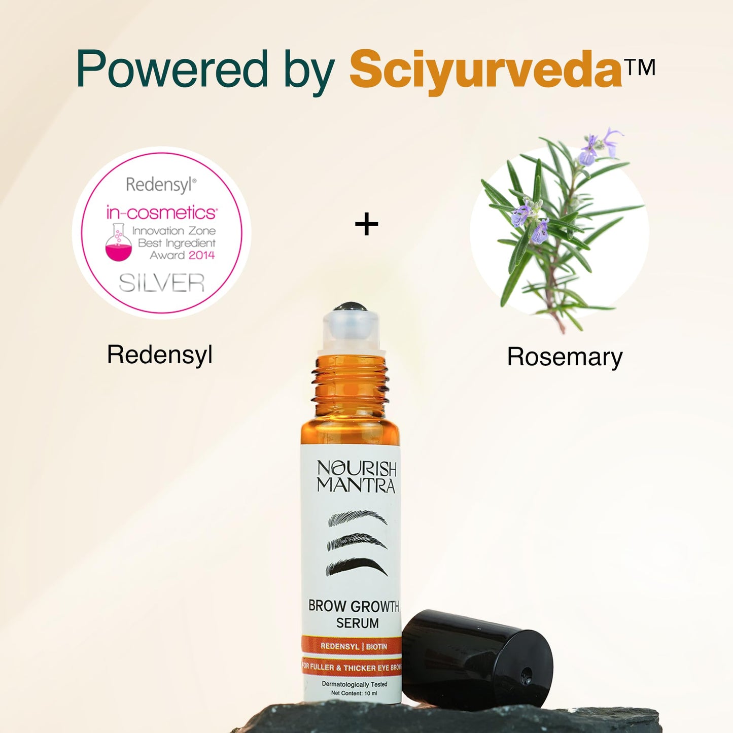 Nourish Mantra Eyebrow Growth Serum, Boost Regrowth for Longer, Thicker, Fuller-Looking Brows, Effective Enhancing Formula with Redensyl,Biotin & Peptides 10 ml