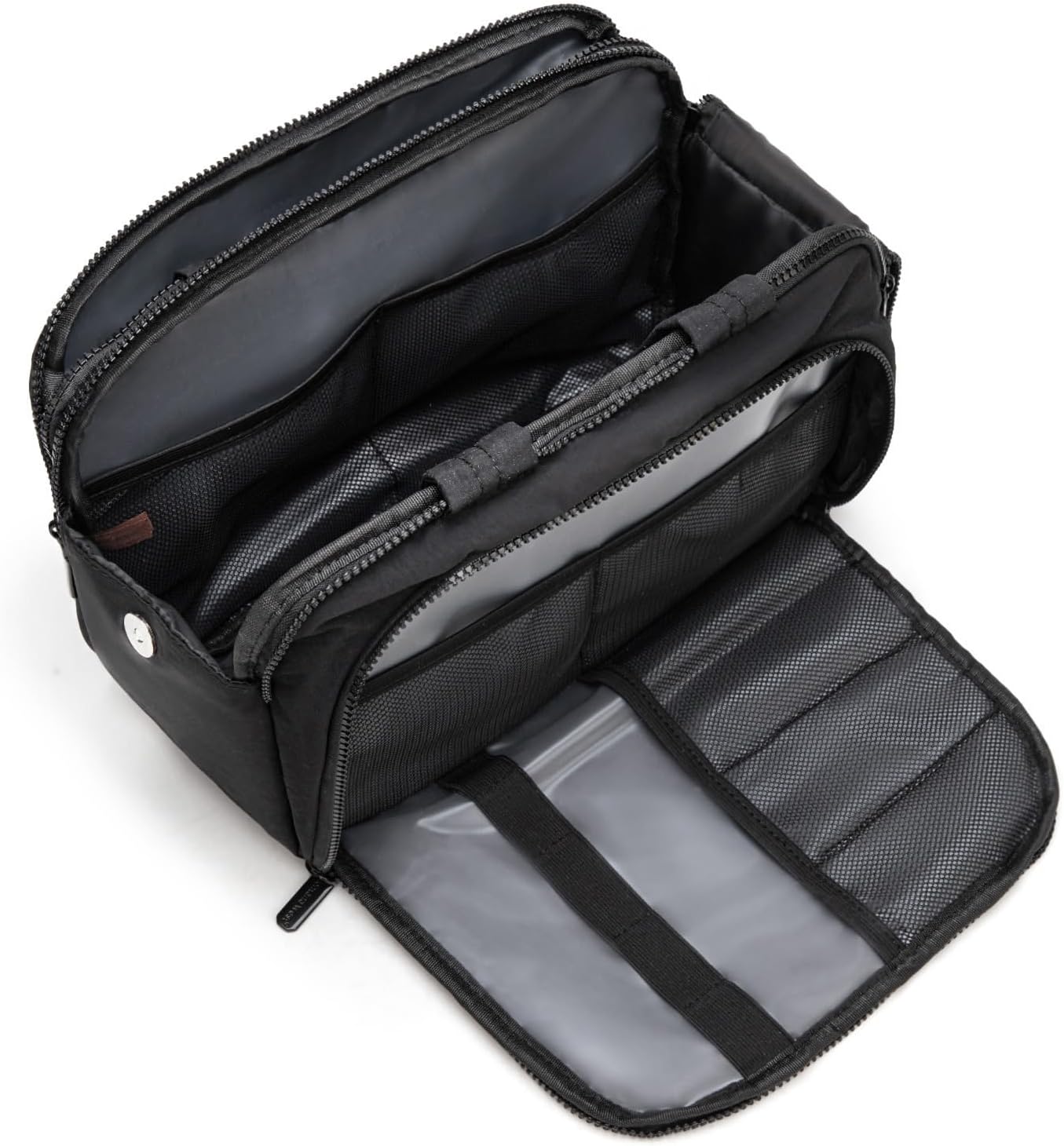 Travel Toiletry Bag for Women - Large Wide Open Puffy Makeup Organizer with Brush Holder | Waterproof, Lightweight Design
