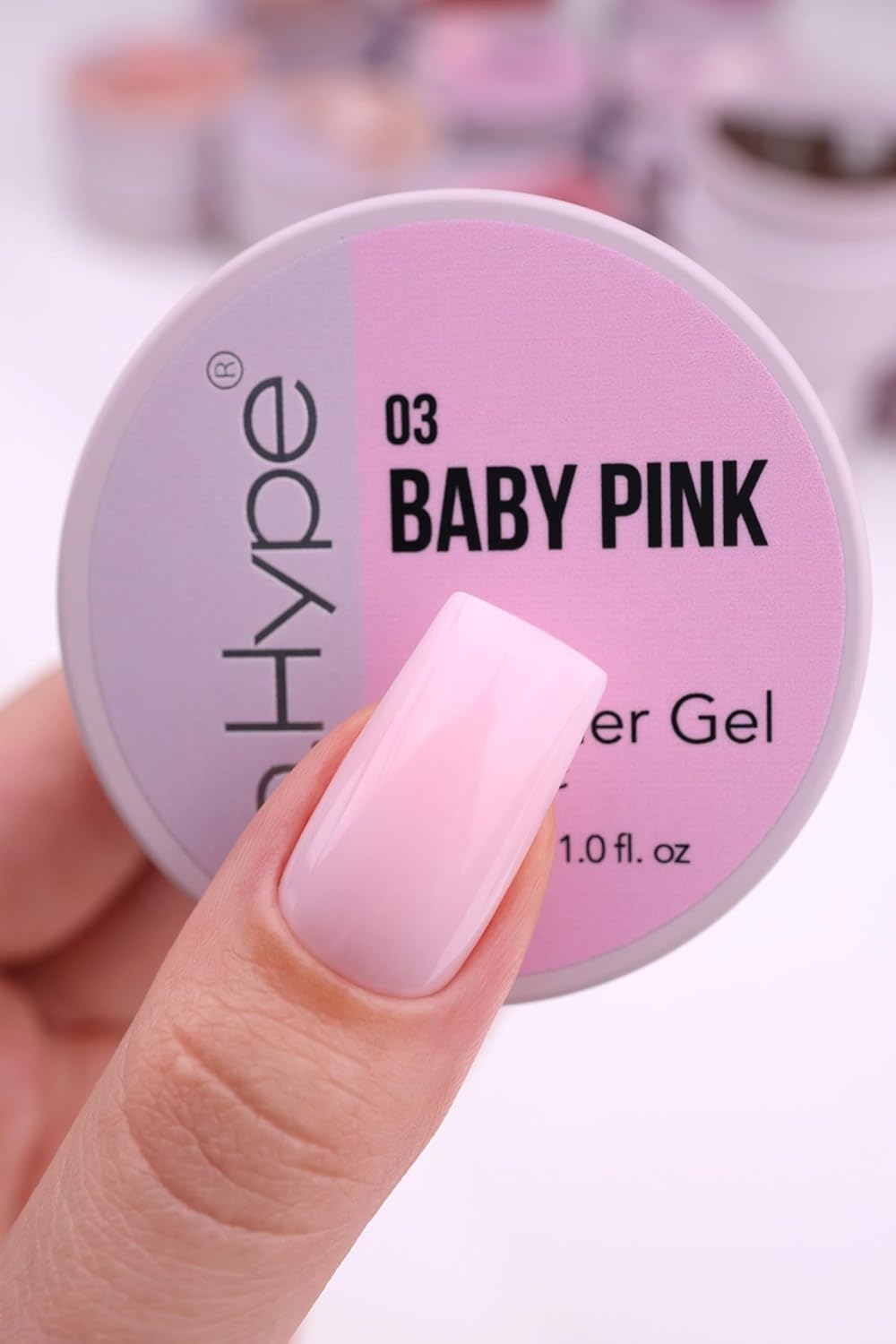 Professional Hard Builder Gel for Nail Extensions - UV/LED Formula | Baby Pink #3