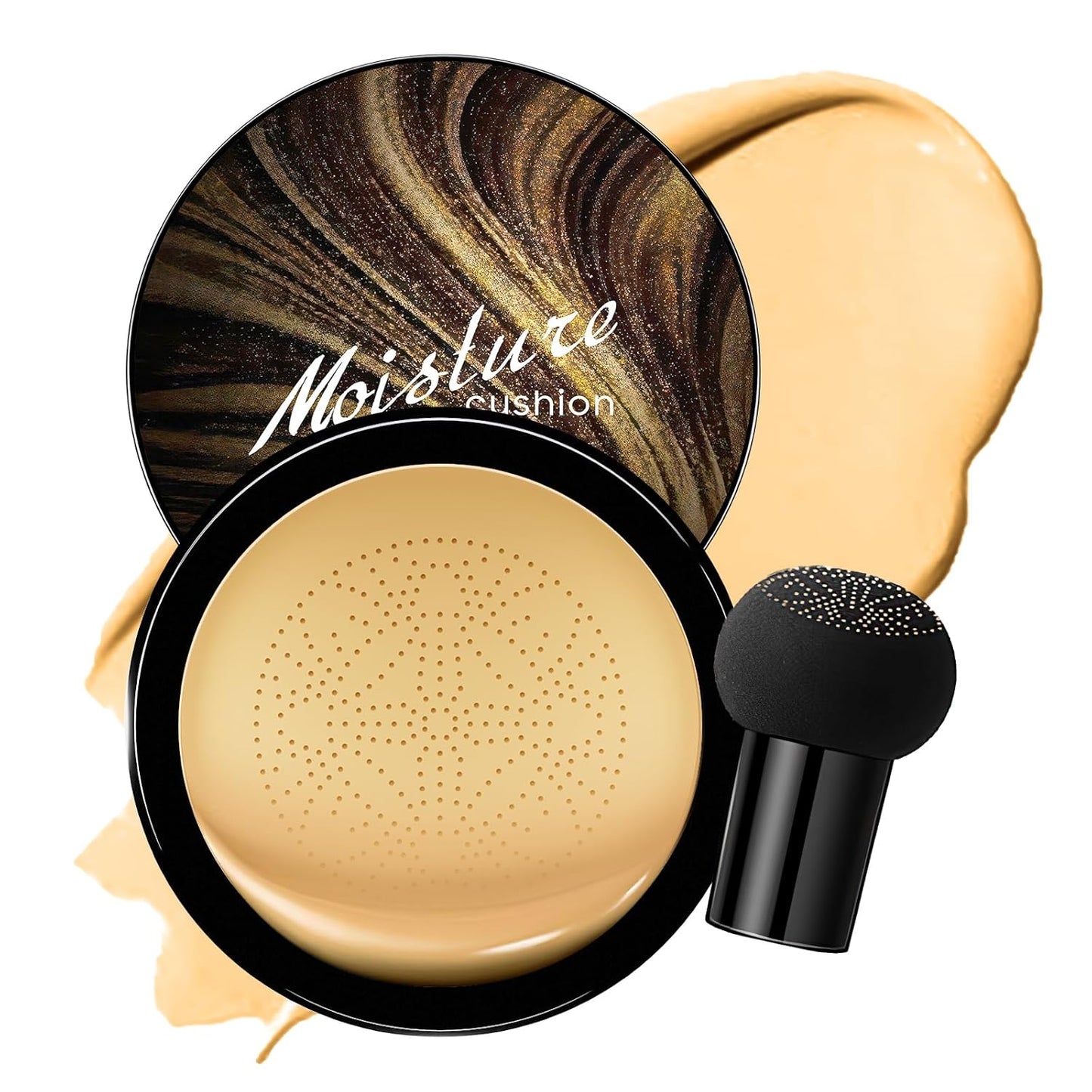 Mushroom Head Air Cushion CC Cream - Waterproof Tattoo Cover Makeup for Mature Skin | Buff Beige, Moisturizing & Long-Lasting