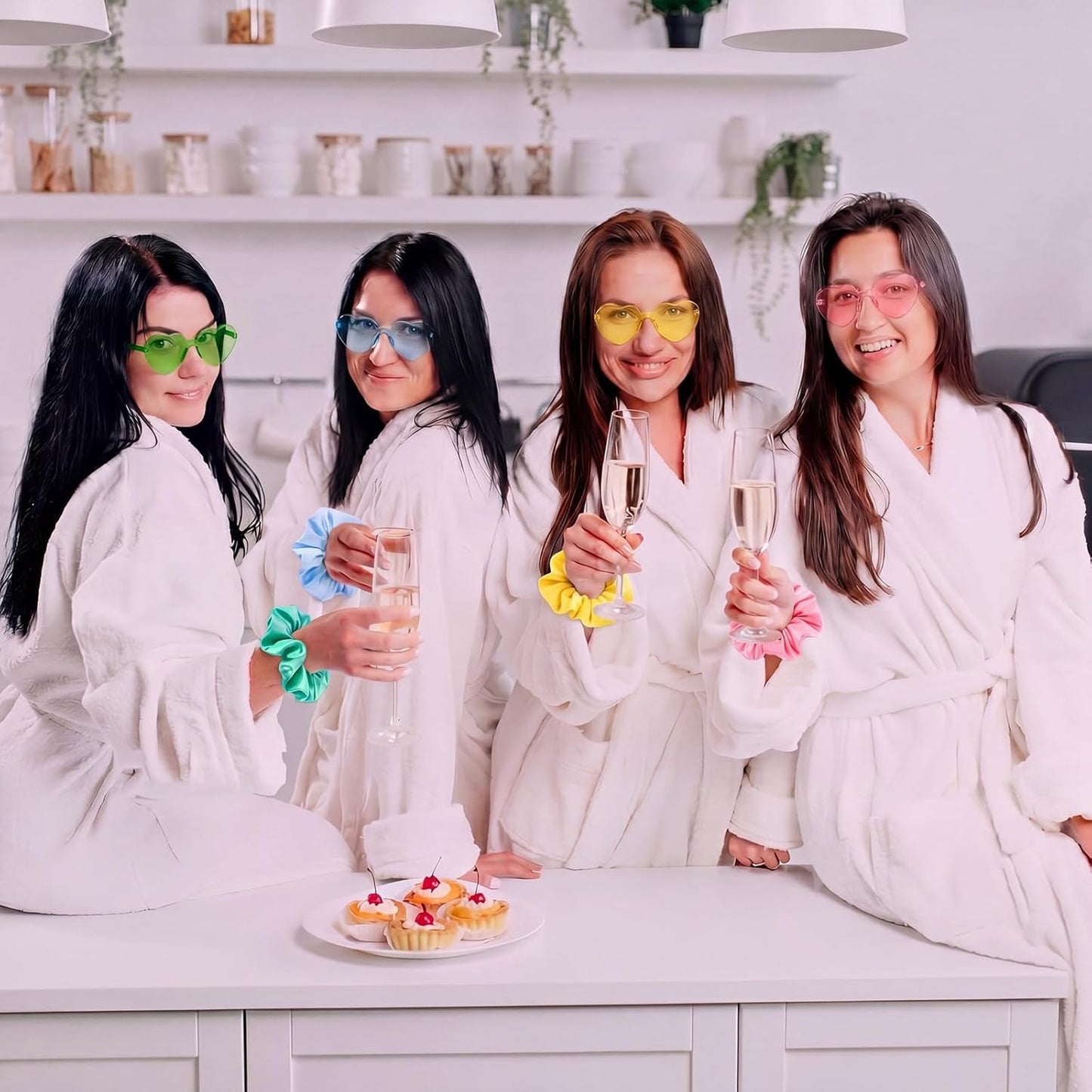 Spa Sleepover Party Favors Set - 42 Pcs Gift Bundle with Headbands, Sunglasses & Makeup Bag | Macarons
