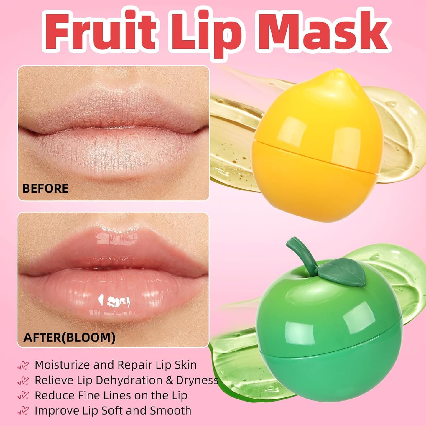 Bee Lip Balm Set - 8 PCS Fruit Flavored Moisturizing Lip Masks | Perfect Gift for Women, Easter & Mother's Day