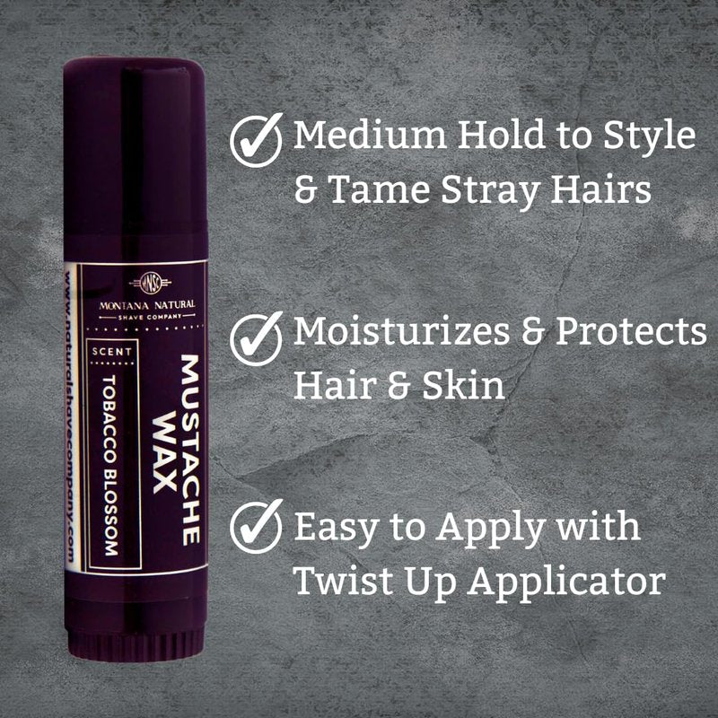 MNSC Fragrance Free Artisan Made Mustache Wax - Medium Hold Balm- All-Natural Beeswax and Plant-Based Oils, Petroleum-Free, Hypoallergenic Ingredients, Handmade in USA