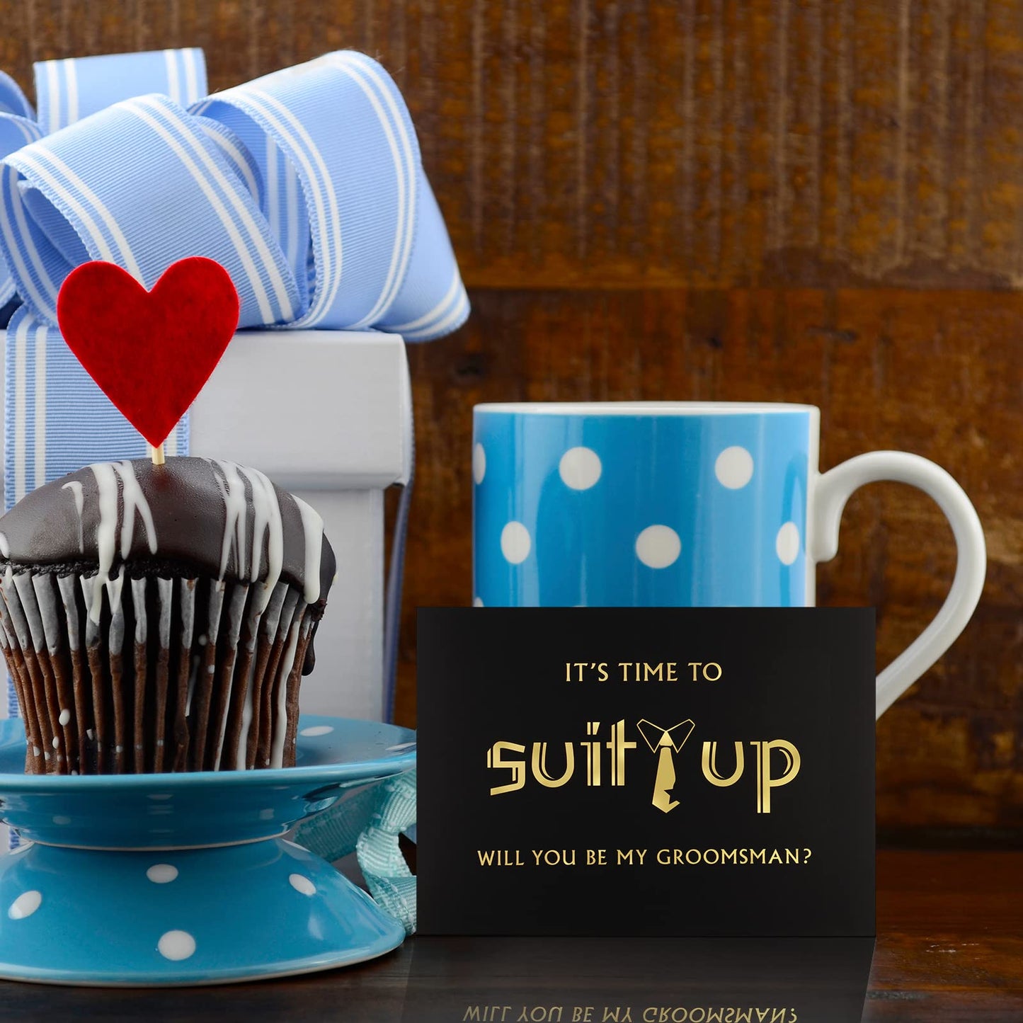 Zonon 8 Pcs Groomsmen Proposal Cards 7 Will You Be My Groomsman and 1 Best Man Card with Envelopes 5 x 7 Inch Suit up Funny Groomsmen Proposal Invitation Gifts for Wedding Supplies
