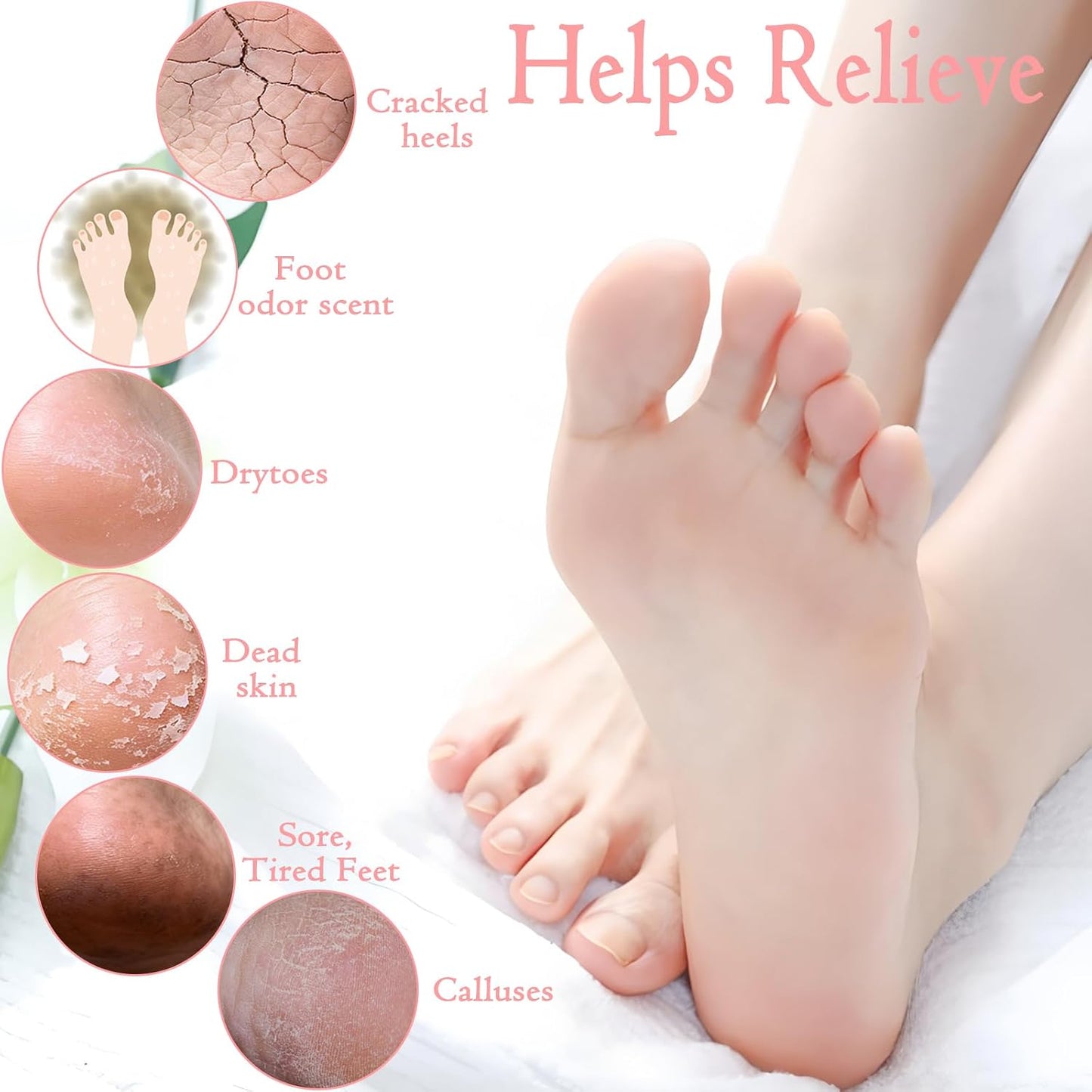 Organic Bath Foot Bombs - 20 Pack Natural Essential Oil Soak | Relieves Calluses & Odor