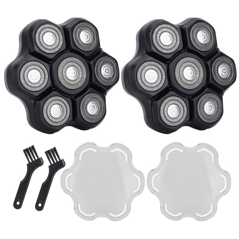 7 Blades Head Shaver Replacement Heads - Magnetic Shaver Replacement Head - Universal Replacement Heads 2pcs