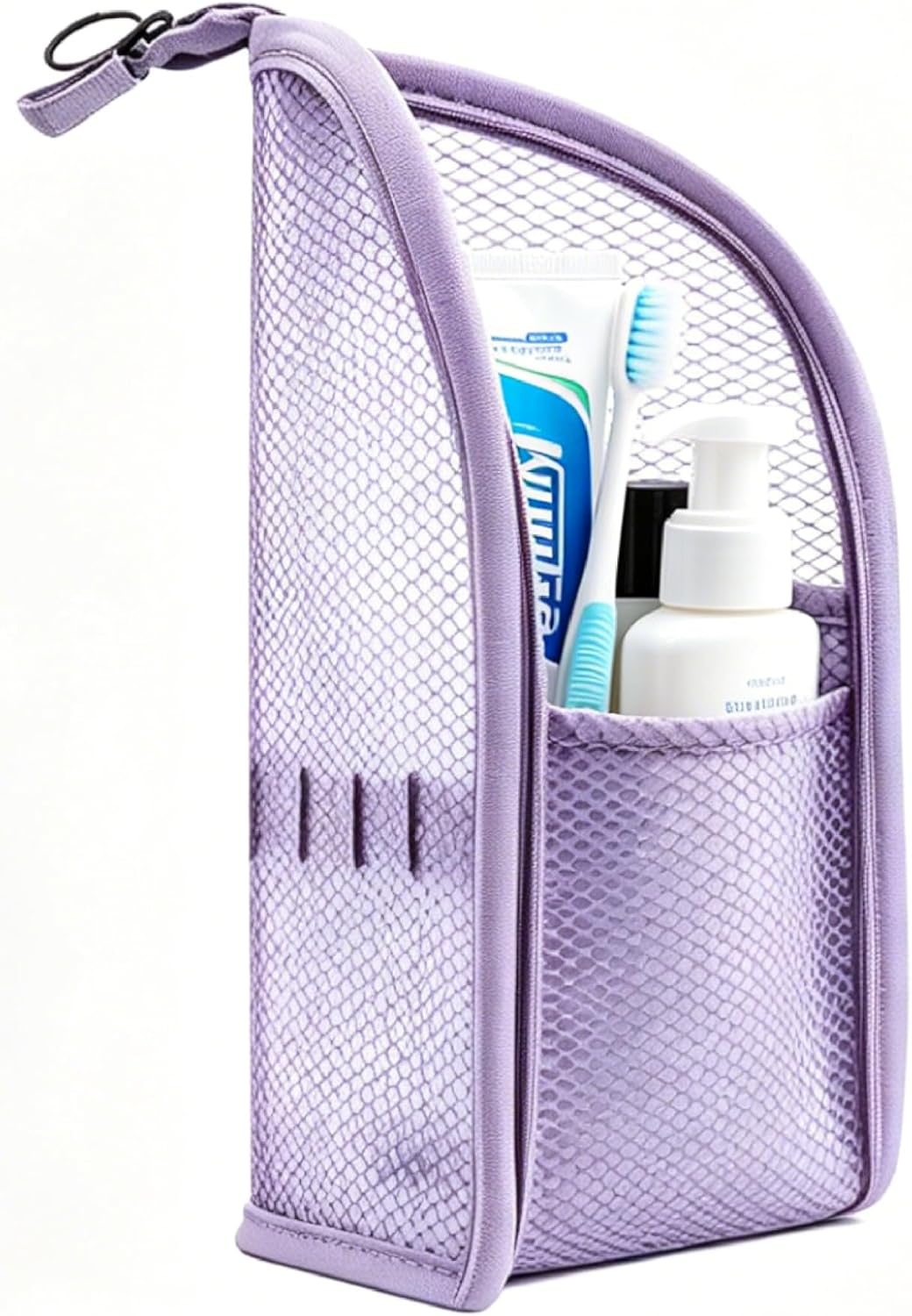 Portable Lightweight Travel Toiletry Bag - Clear EVA Waterproof Organizer | Large Capacity, Foldable Hanging Design (Purple & Blue)