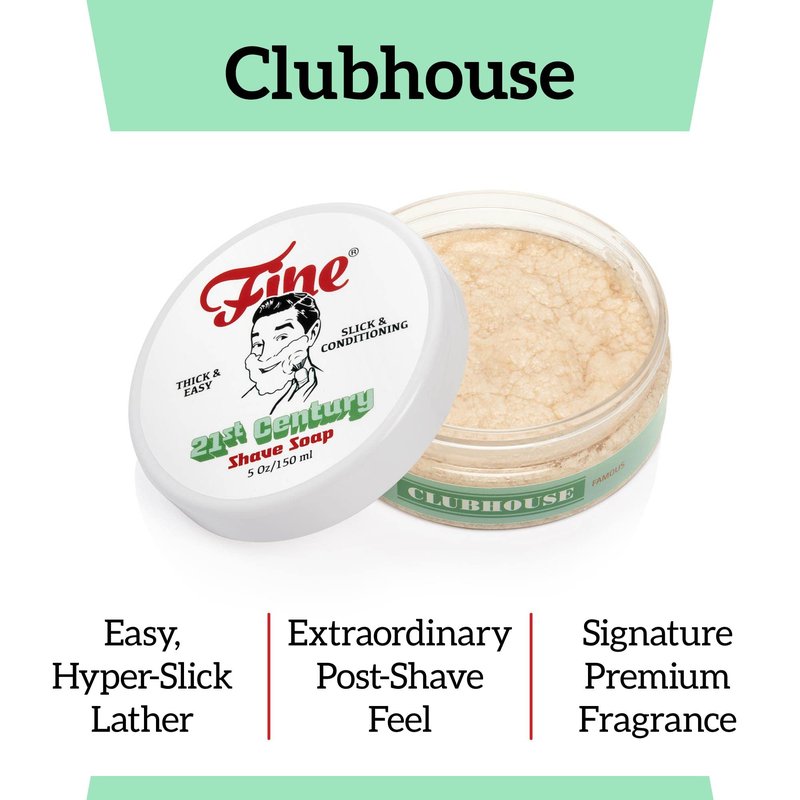 Mr. Fine 21C Men’s Shaving Soap, Builds Thick & Easy Lather, Protects From Razor Burn & Irritation, No Artificial Colors, Made In Italy, 5oz. (150ml), American Blend