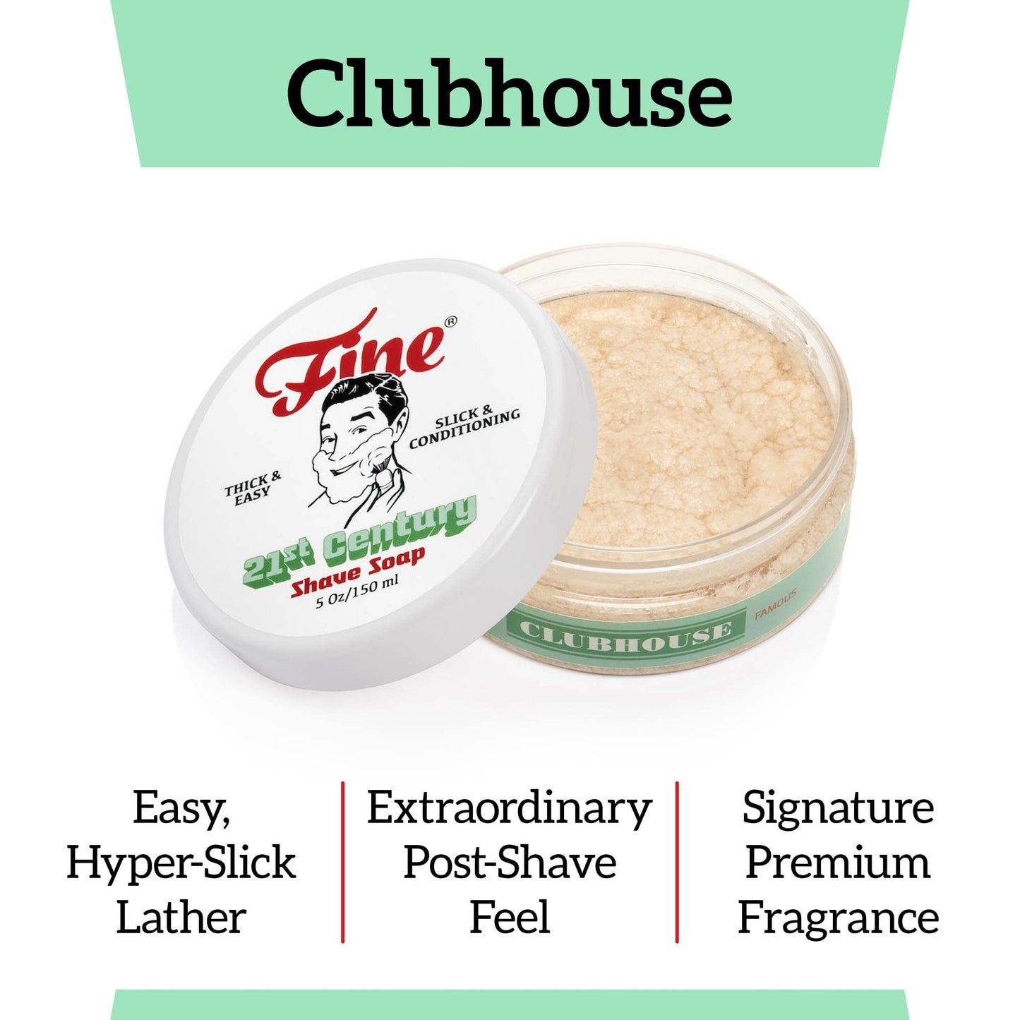 Mr. Fine 21C Men’s Shaving Soap, Builds Thick & Easy Lather, Protects From Razor Burn & Irritation, No Artificial Colors, Made In Italy, 5oz. (150ml), Platinum