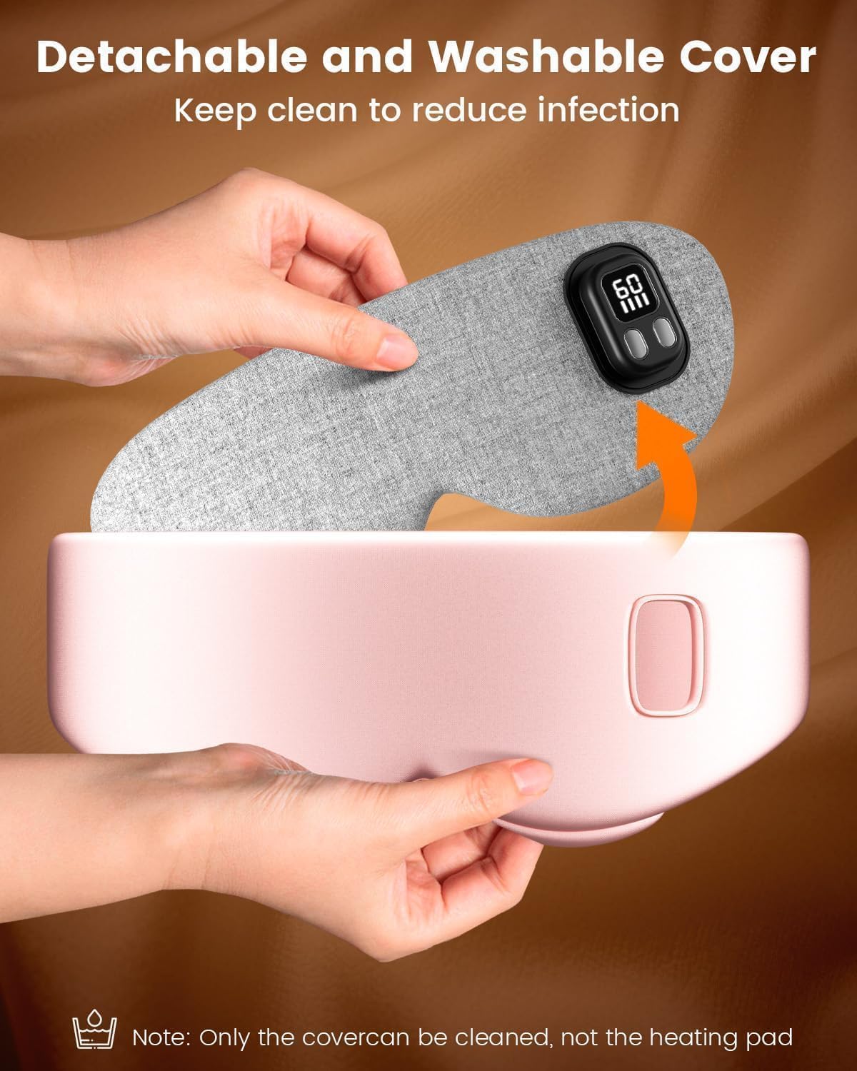 Heated Eye Mask - Cordless Eye Mask for Dry Eyes & Sleep Relief | 4 Temperature Settings, Washable - Pink