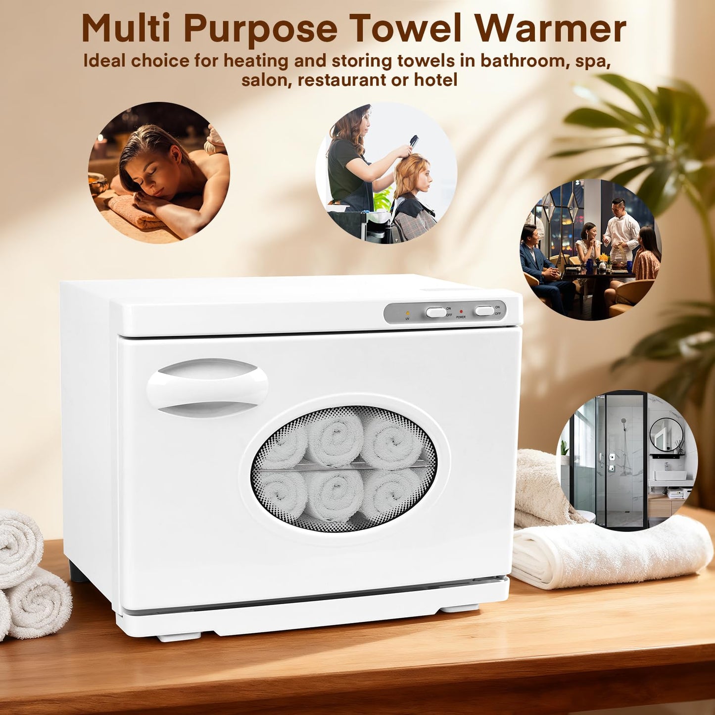 Yofuly Hot Towel Warmer, 23L Professional Spa Towel Heater Cabinet with Clip, Extra Large Estheticians Towels Heating Machine for Massage Salon Barbershop, White