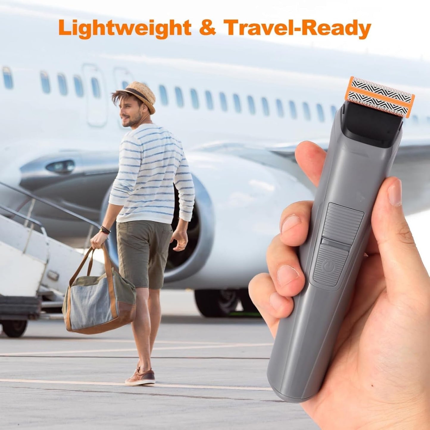 Gaocthiy Body Hair Trimmer for Men, Body Trimmer for Beard Sideburns Necklines Precision Trimming, Groin Ball Trimmer for Pubic Hair, Rechargeable Groomer, Shaver with USB-C, Replaceable Heads