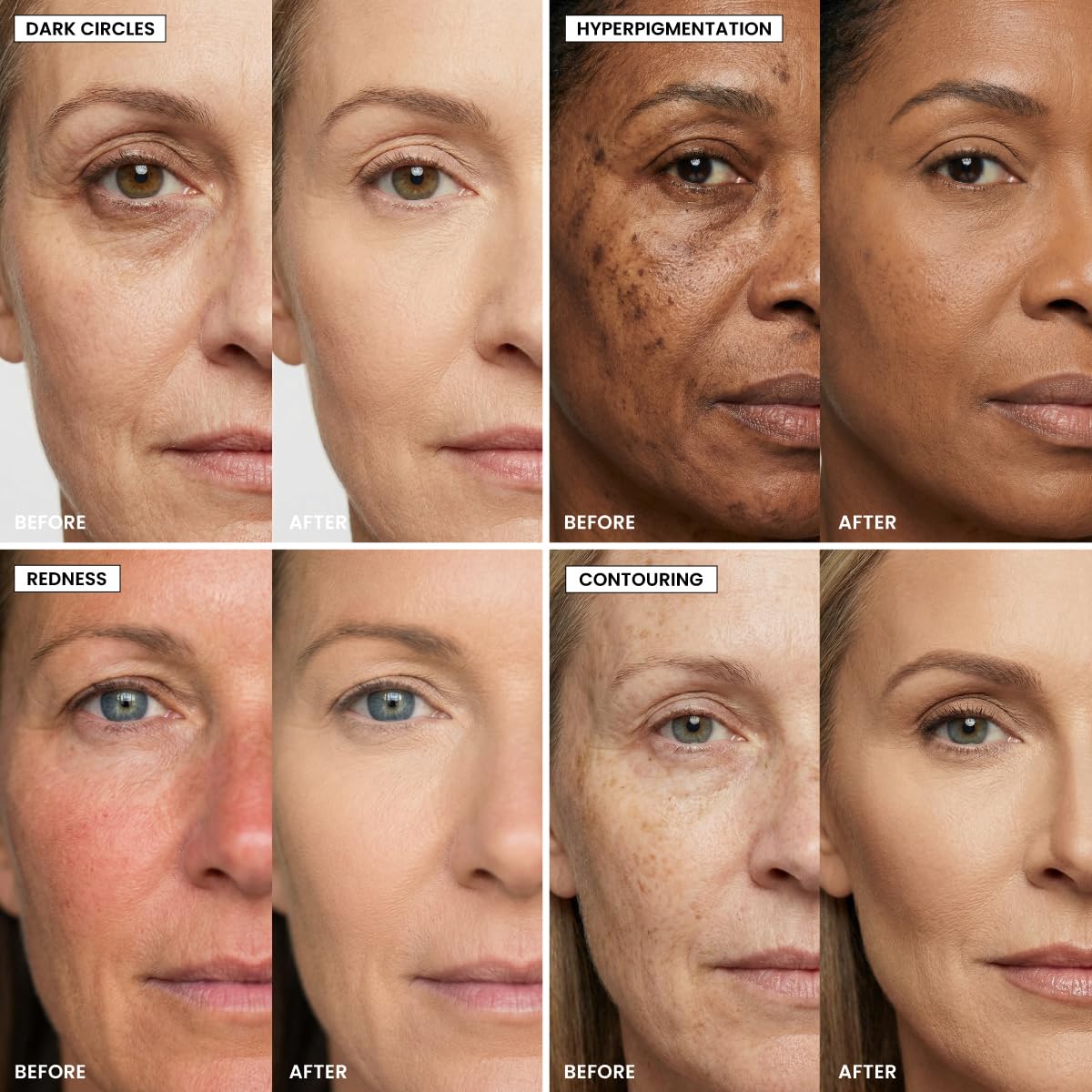 Perfecting Concealer Pencil for Mature Skin - Covers Dark Circles & Age Spots | 12-Hour Waterproof, Crease-Free (Chocolate)
