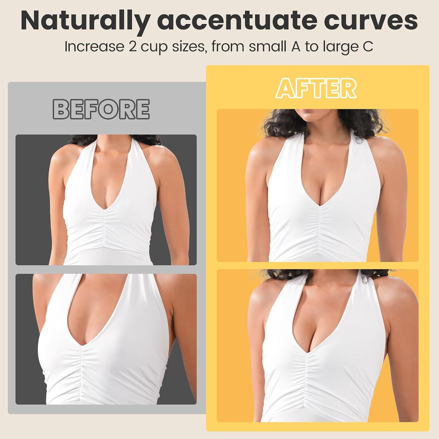 Double-Sided Sticky Bra Inserts - Reusable Ultra Push-Up Lift Pads for Strapless Dresses & Bikinis