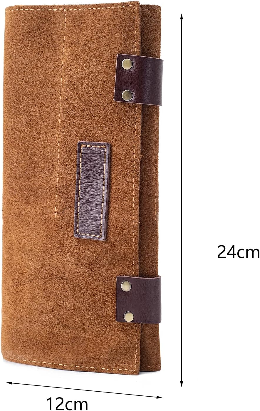 Hair Stylist Scissor Holder Pouch - Real Leather Organizer Bag for Salon Tools | Brown