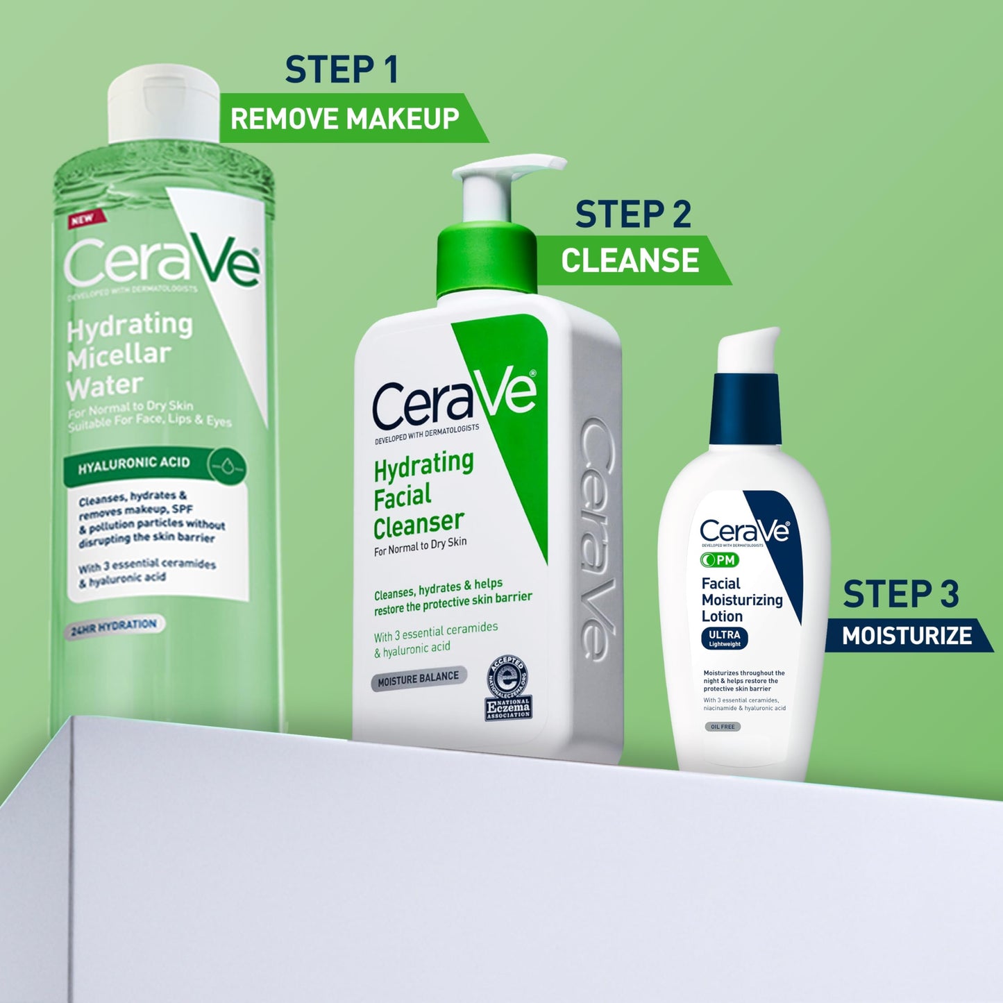 CeraVe Hydrating Micellar Water, Facial Cleanser & Makeup Remover with Hyaluronic Acid & Ceramides, 24h Hydration, Barrier Strengthening, Alcohol-Free, Fragrance-Free, Safe for Sensitive Skin, 13oz