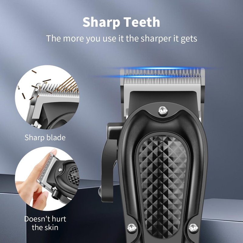 HIENA PRO Professional Hair Clipper for Men, Electric Barber Clipper & Trimmer, Cordless Rechargeable Hair Cutting Clippers, Men's Hair Cutting Tools(Black)