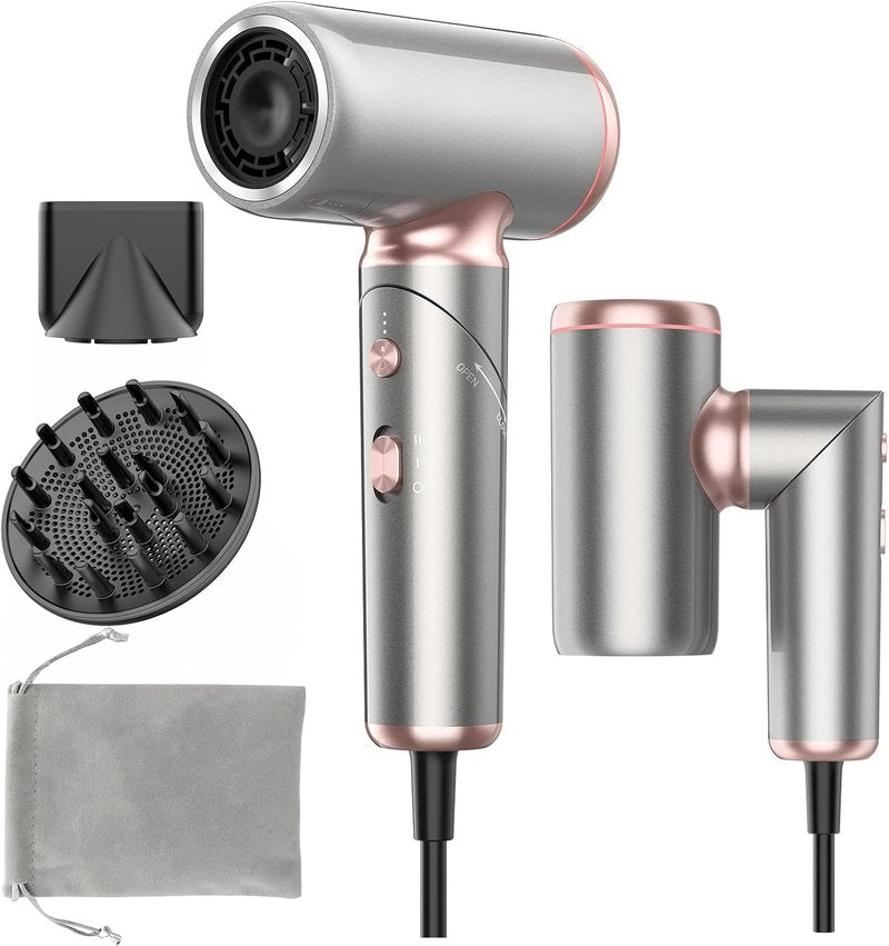 Travel Hair Dryer - Dual Voltage Ionic Foldable Design | Compact 1300W for International Travel