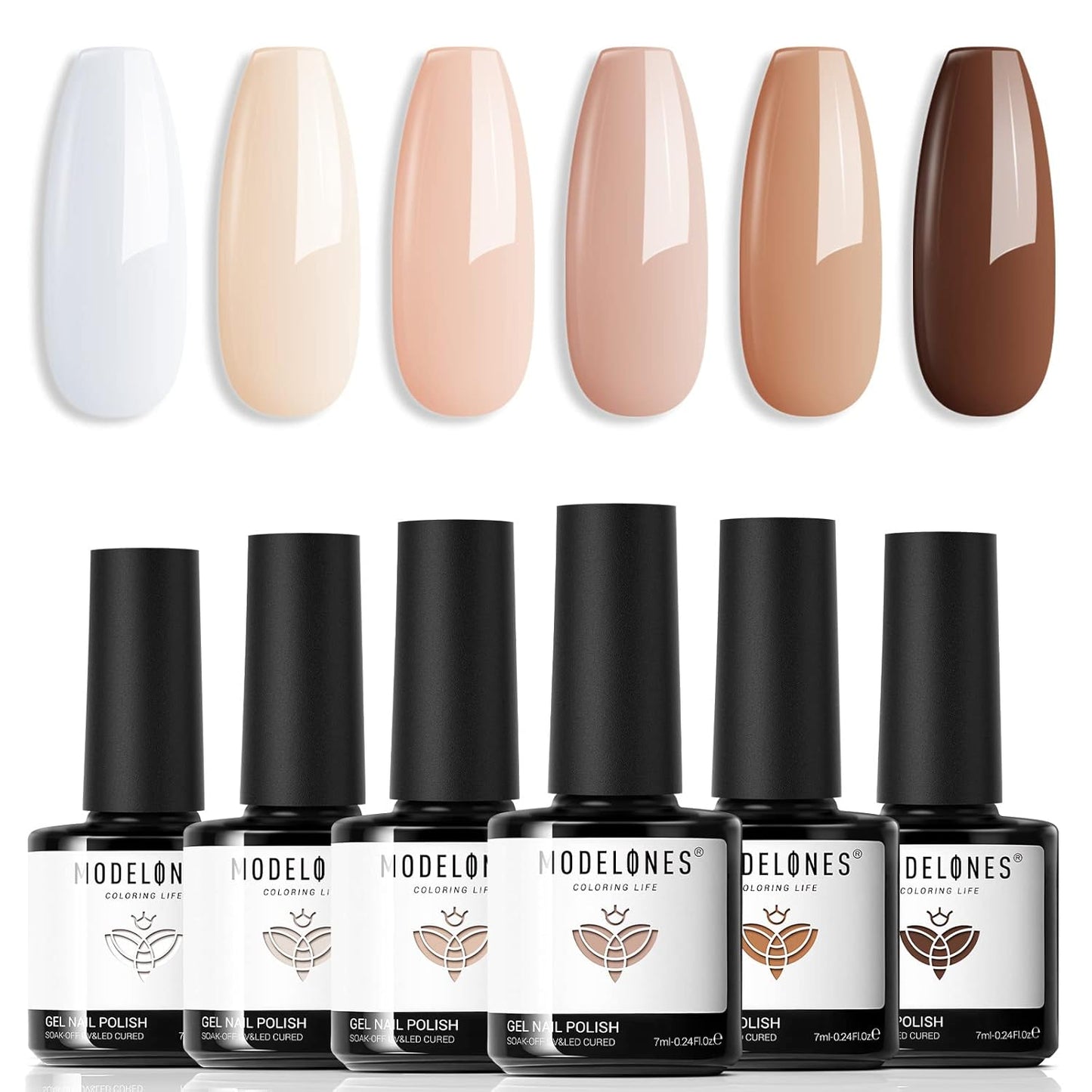 Gel Nail Polish Set - 6 Pastel & Neon Colors for DIY Manicure | Soak Off, LED Compatible