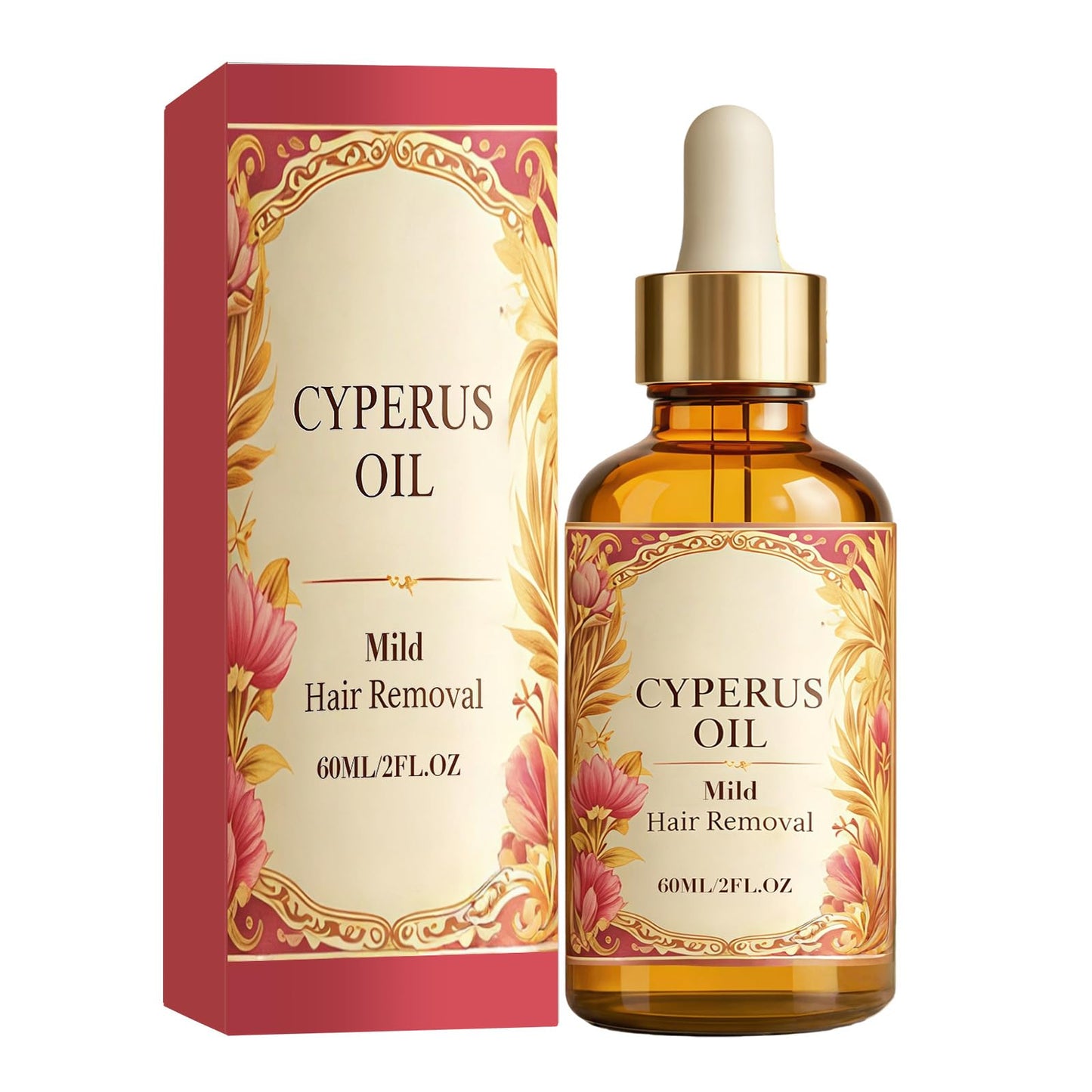 Renovia Cyperus Rotundus Oil - Natural Oil for Hair Removal, Moisturizing & Soothing, Reducing Body Hair Growth, Ideal for All Skin Types (60ml)