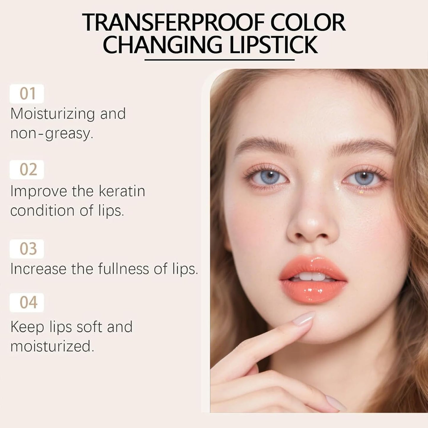 Color Changing Lipstick - PH-Adaptive Moisturizing Lip Balm for Mature Skin | Long-Lasting Glossy Finish (1PC)