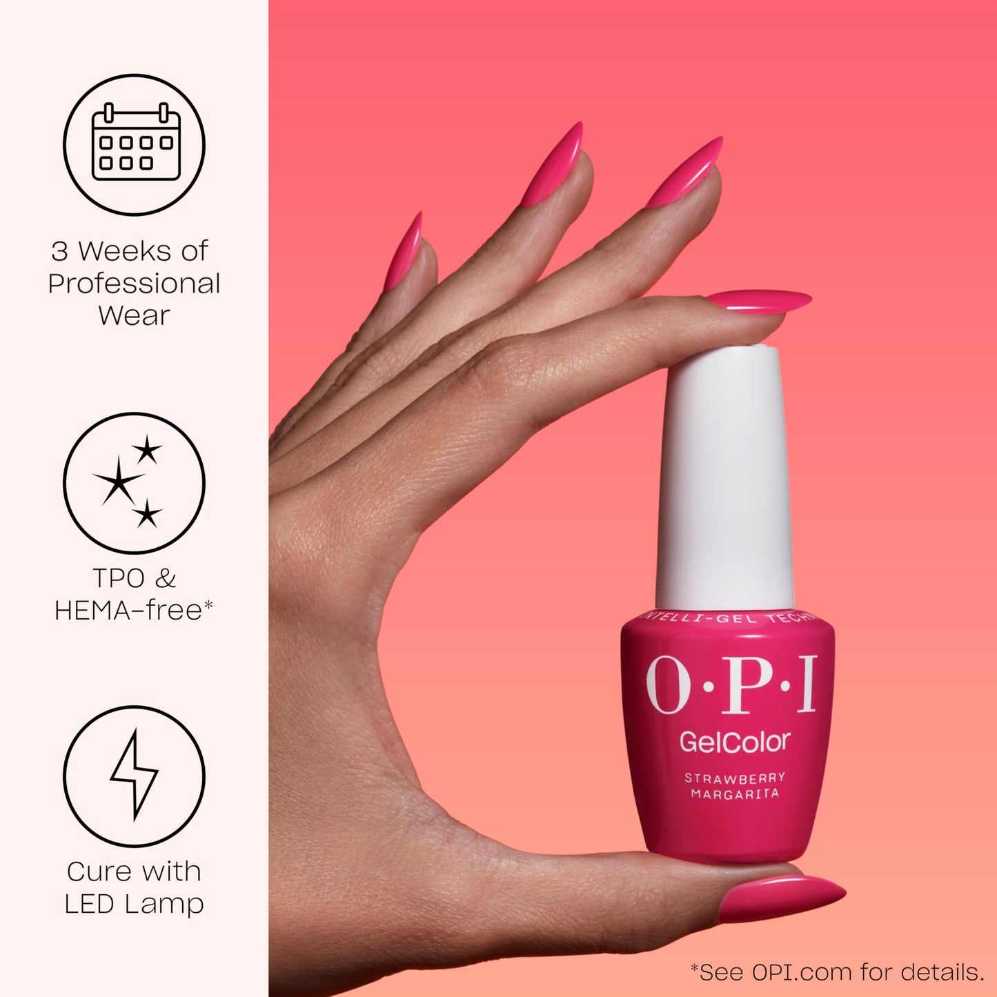 OPI GelColor Let's Be Friends! | Opaque Soft Cool Pink Crème LED Cure Gel Nail Polish | Salon-Quality Shine, Long-Lasting Wear | Vegan & HEMA Free | 0.5 Fl Oz